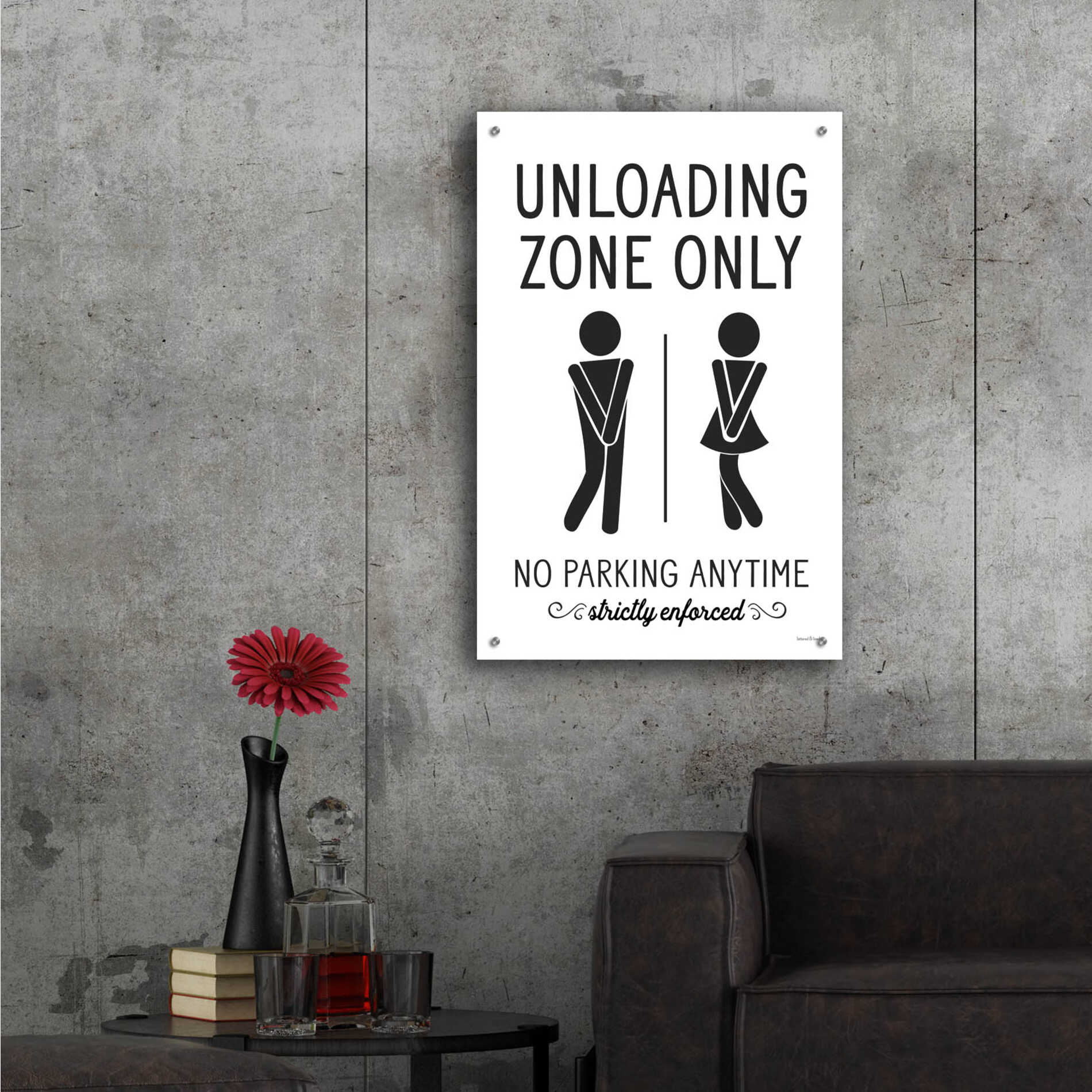 Epic Art 'Unloading Zone Only' by lettered & lined, Acrylic Glass Wall Art,24x36