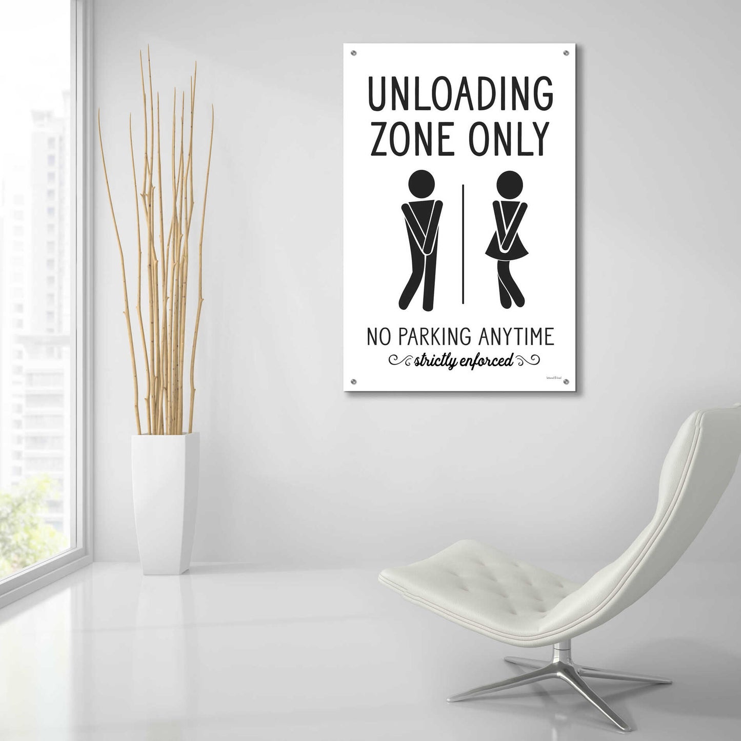 Epic Art 'Unloading Zone Only' by lettered & lined, Acrylic Glass Wall Art,24x36