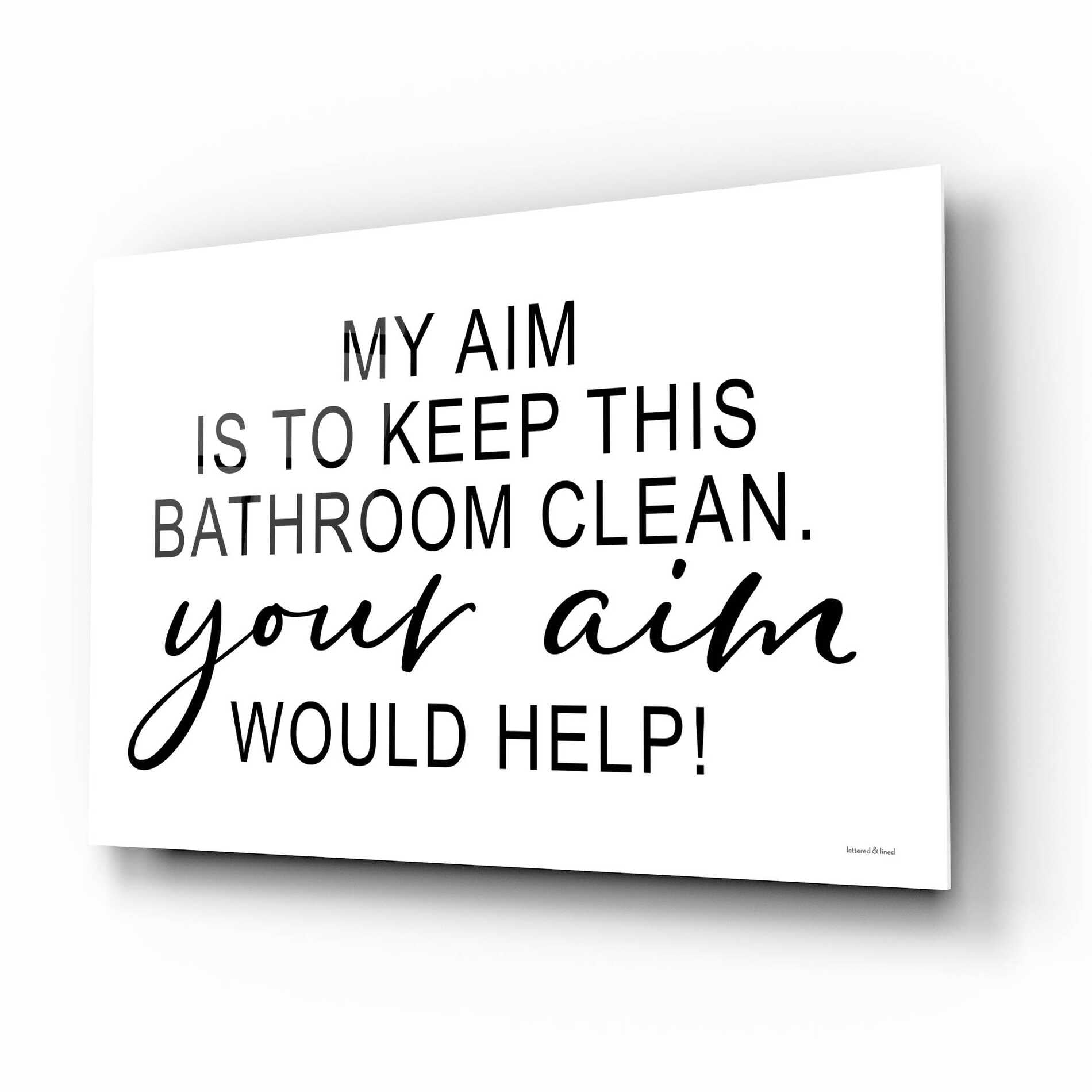 Epic Art 'Clean Bathroom' by lettered & lined, Acrylic Glass Wall Art,16x12