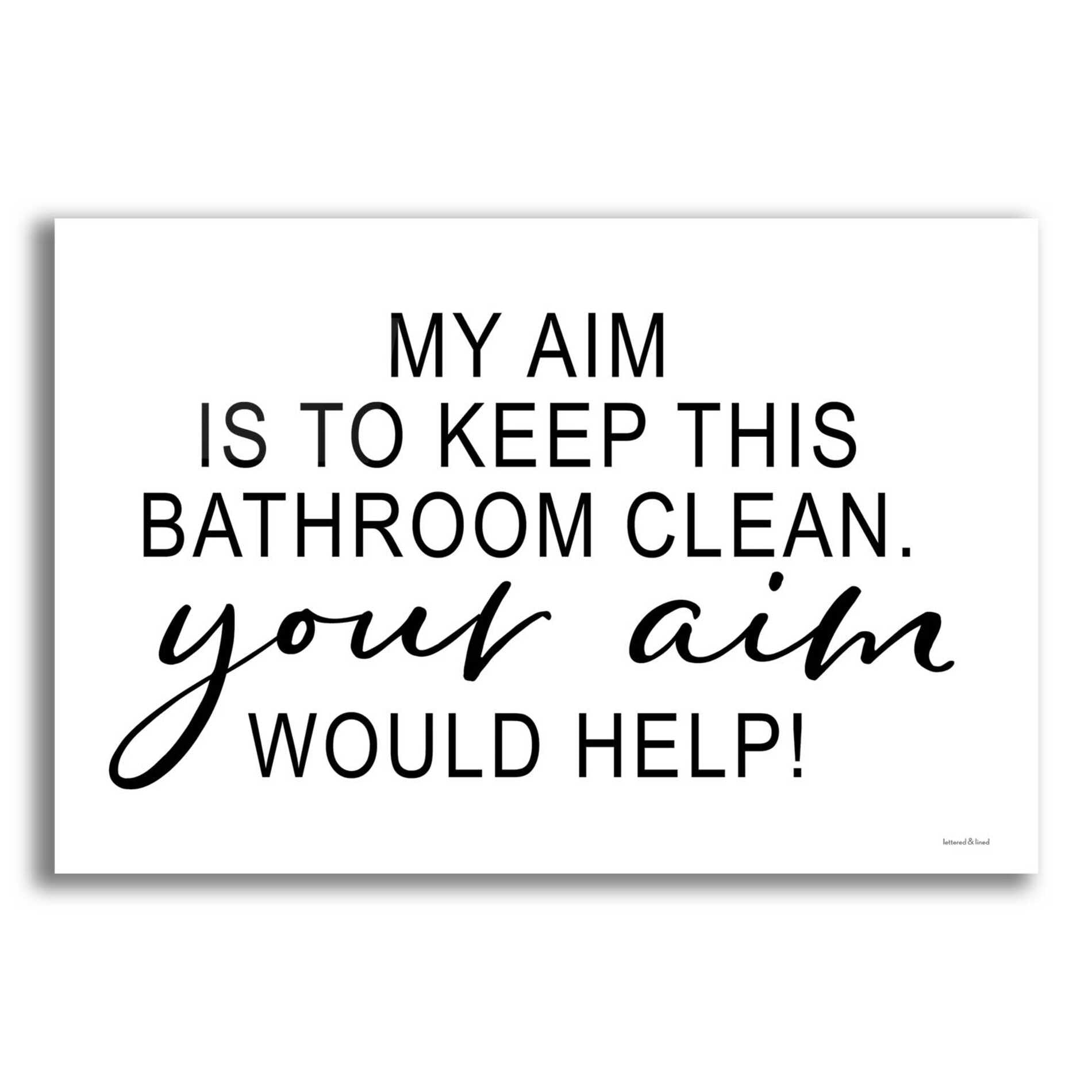 Epic Art 'Clean Bathroom' by lettered & lined, Acrylic Glass Wall Art,16x12