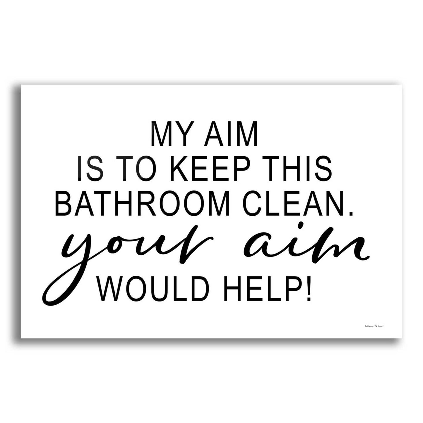 Epic Art 'Clean Bathroom' by lettered & lined, Acrylic Glass Wall Art,24x16