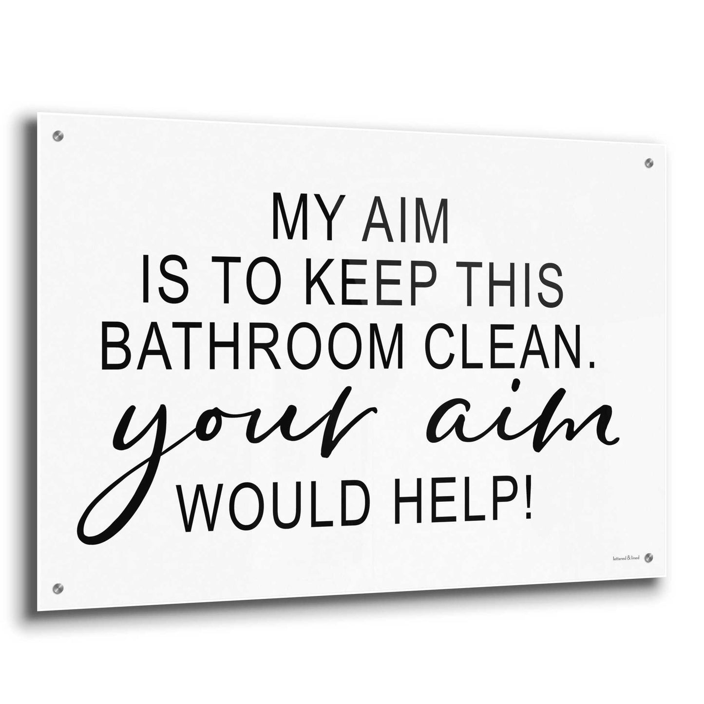 Epic Art 'Clean Bathroom' by lettered & lined, Acrylic Glass Wall Art,36x24