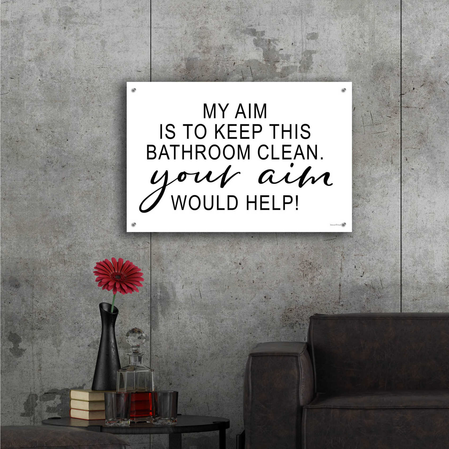 Epic Art 'Clean Bathroom' by lettered & lined, Acrylic Glass Wall Art,36x24