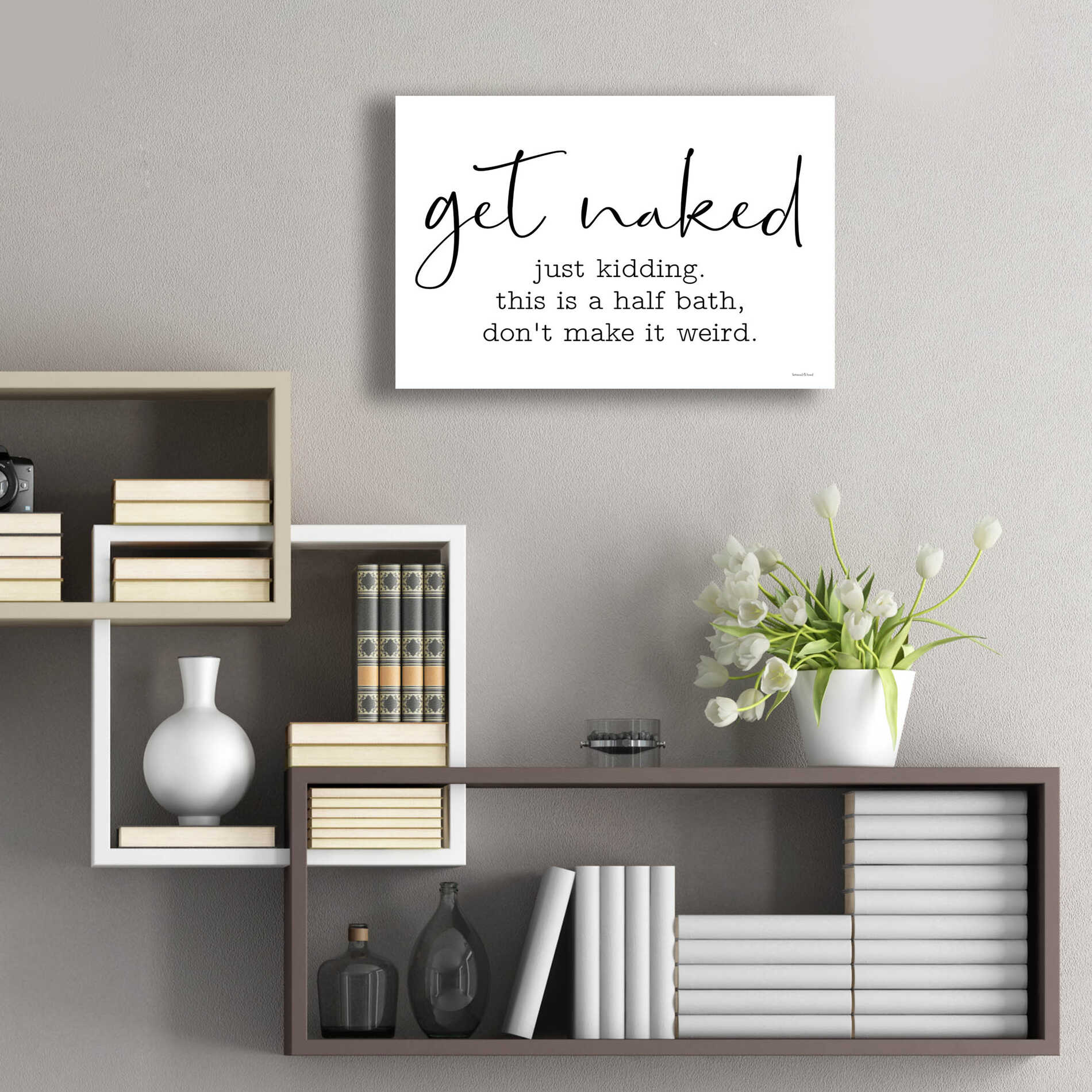 Epic Art 'Get Naked' by lettered & lined, Acrylic Glass Wall Art,24x16