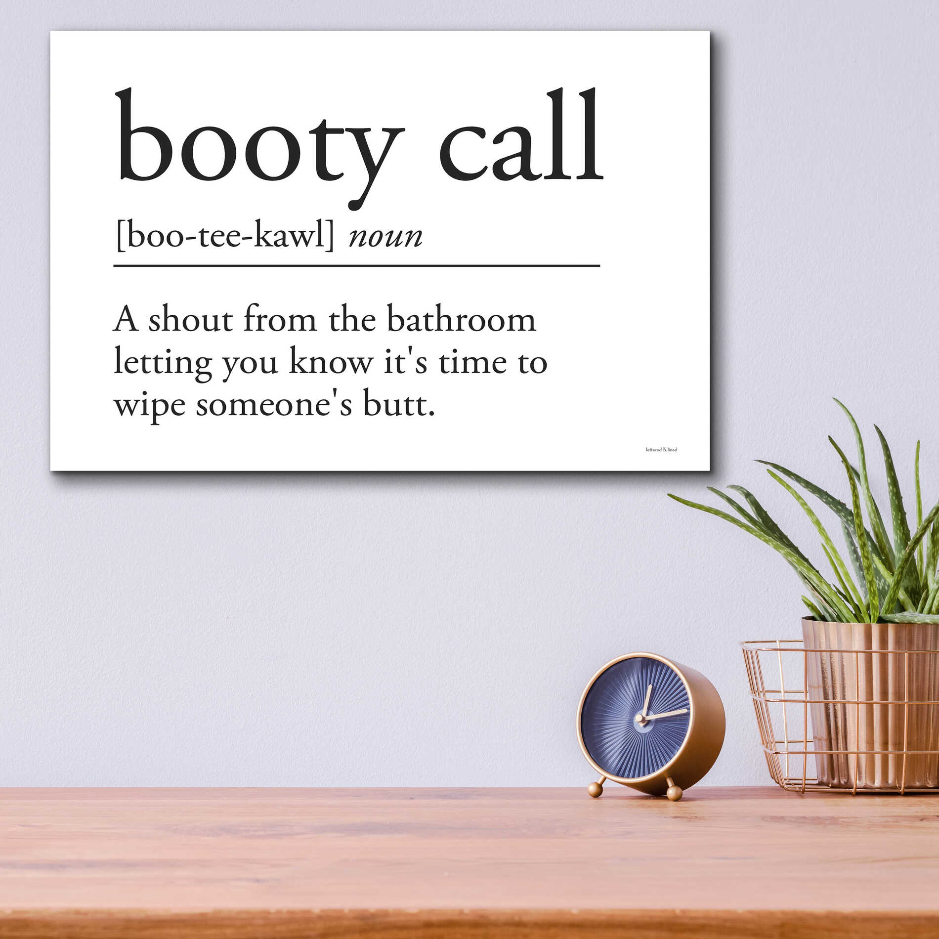 Epic Art 'Booty Call' by lettered & lined, Acrylic Glass Wall Art,16x12