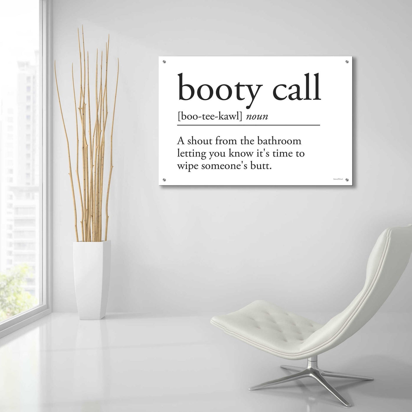 Epic Art 'Booty Call' by lettered & lined, Acrylic Glass Wall Art,36x24