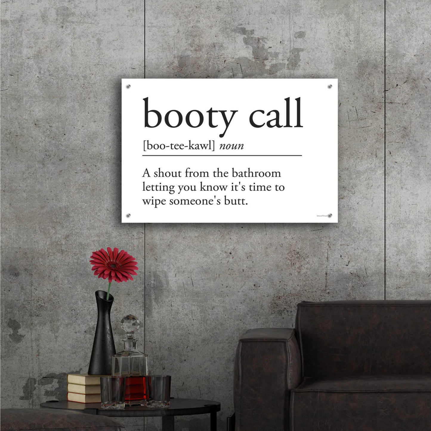 Epic Art 'Booty Call' by lettered & lined, Acrylic Glass Wall Art,36x24