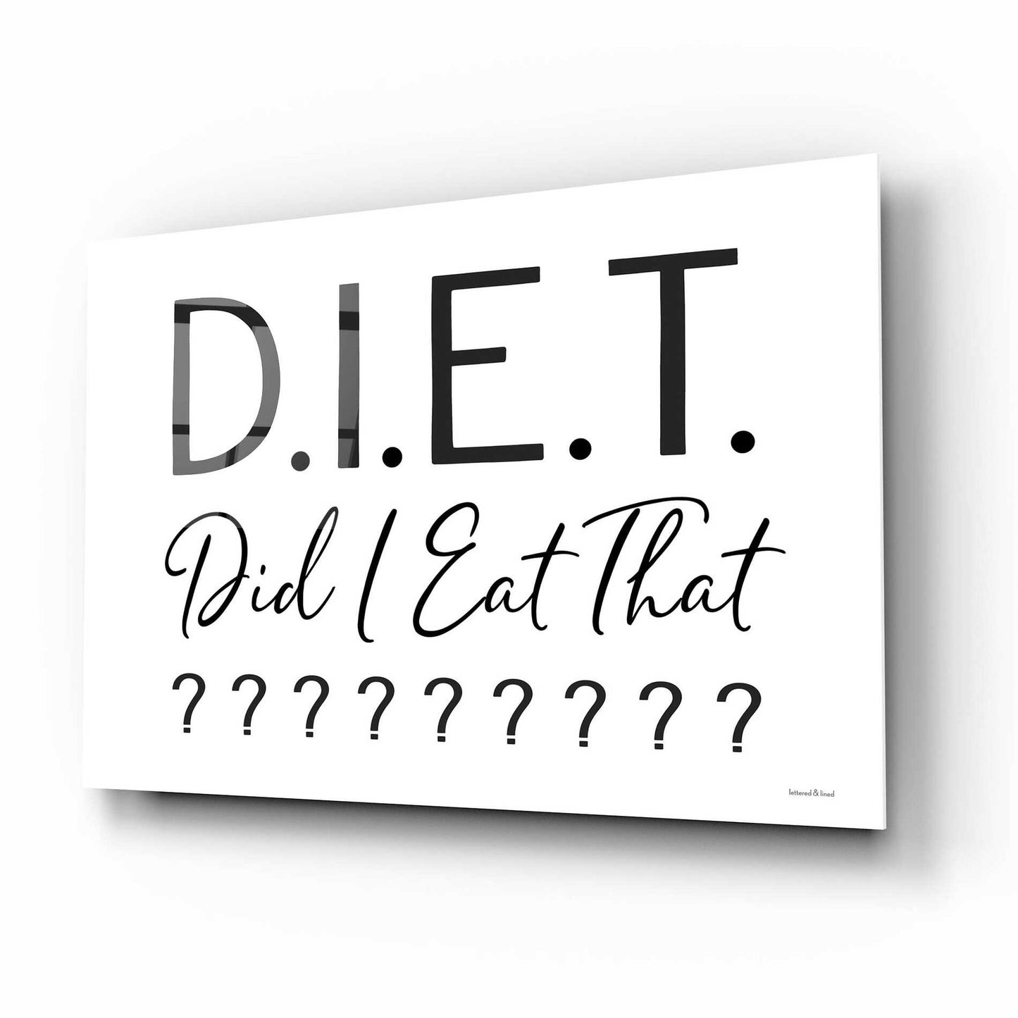 Epic Art 'Did I Eat That?' by lettered & lined, Acrylic Glass Wall Art,16x12