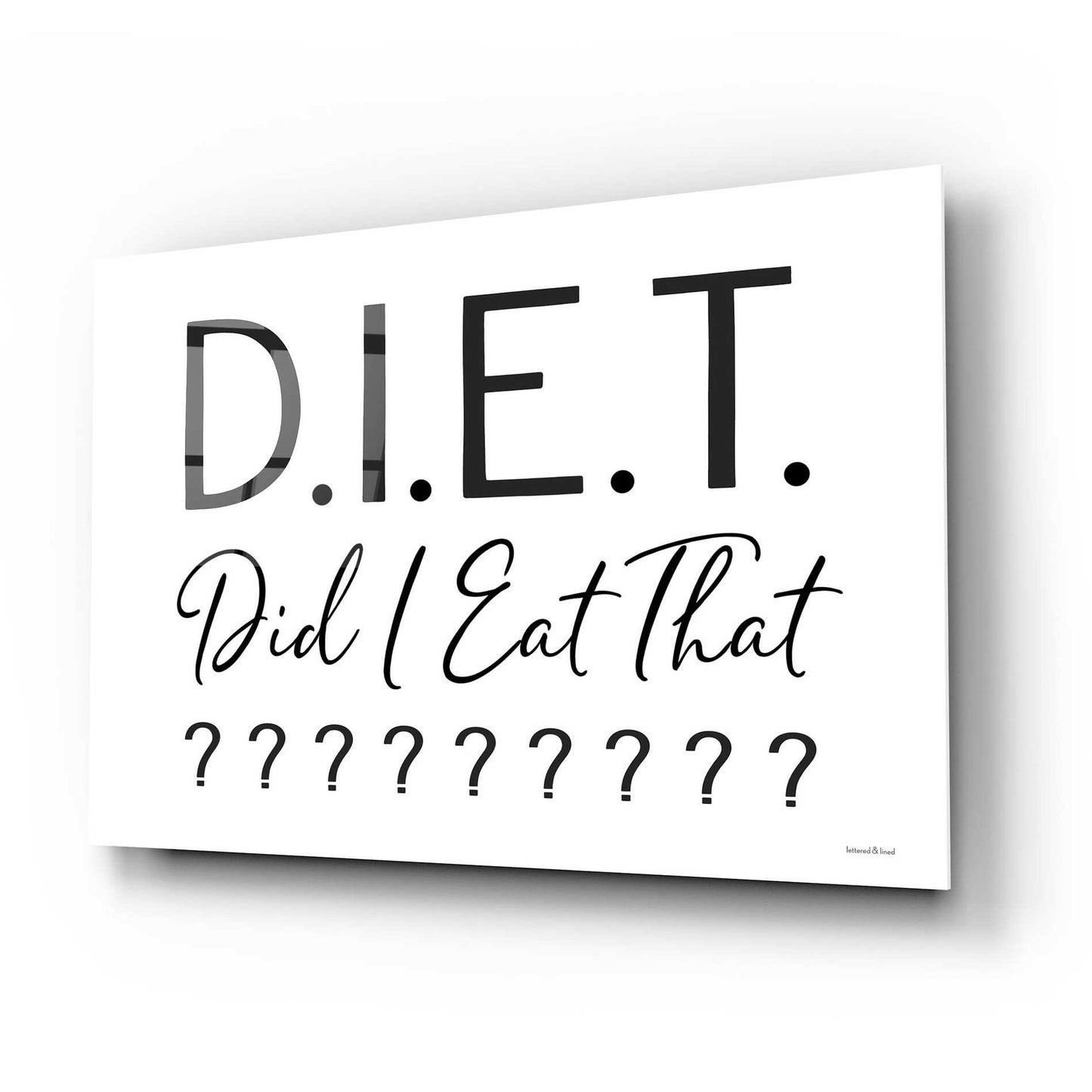 Epic Art 'Did I Eat That?' by lettered & lined, Acrylic Glass Wall Art,24x16