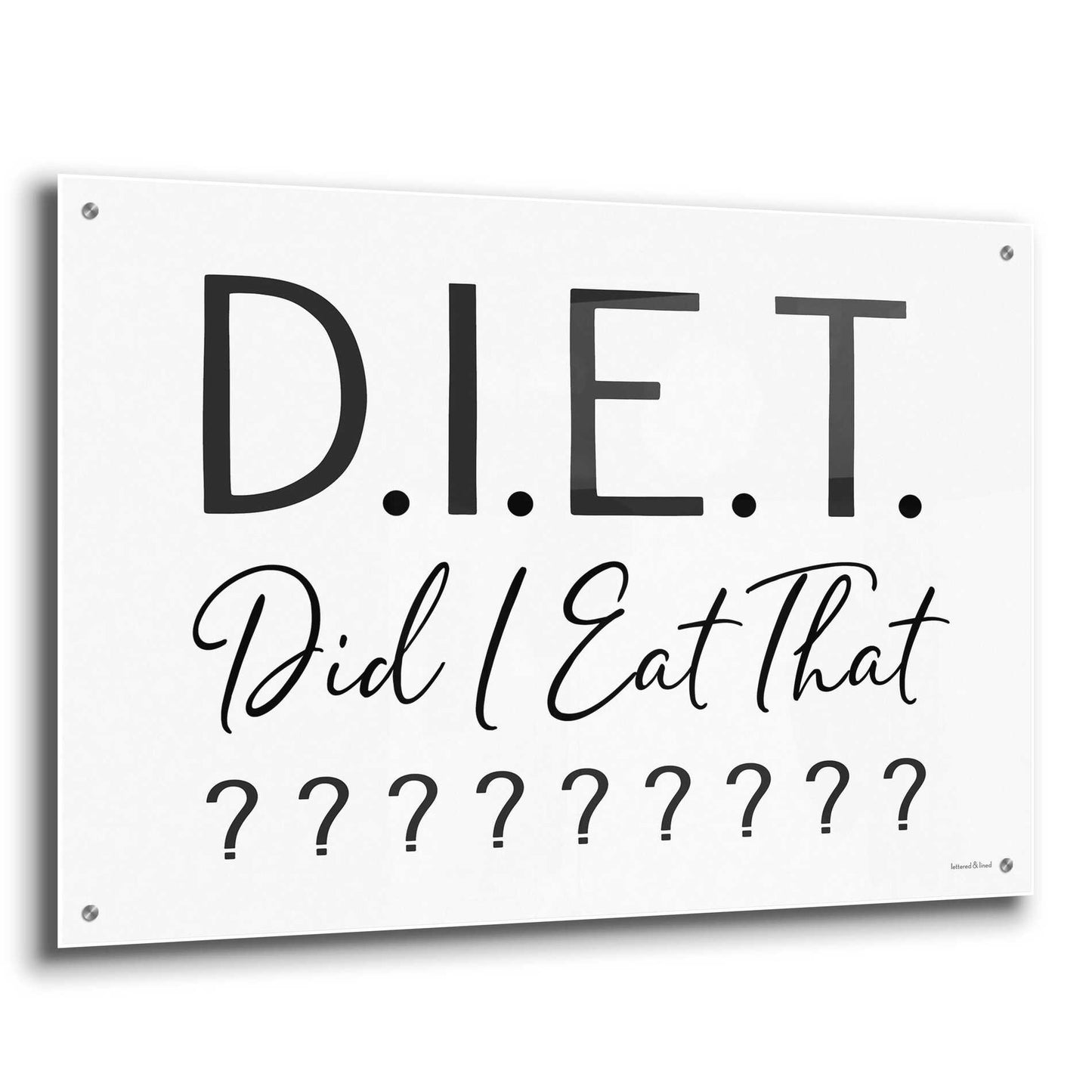 Epic Art 'Did I Eat That?' by lettered & lined, Acrylic Glass Wall Art,36x24