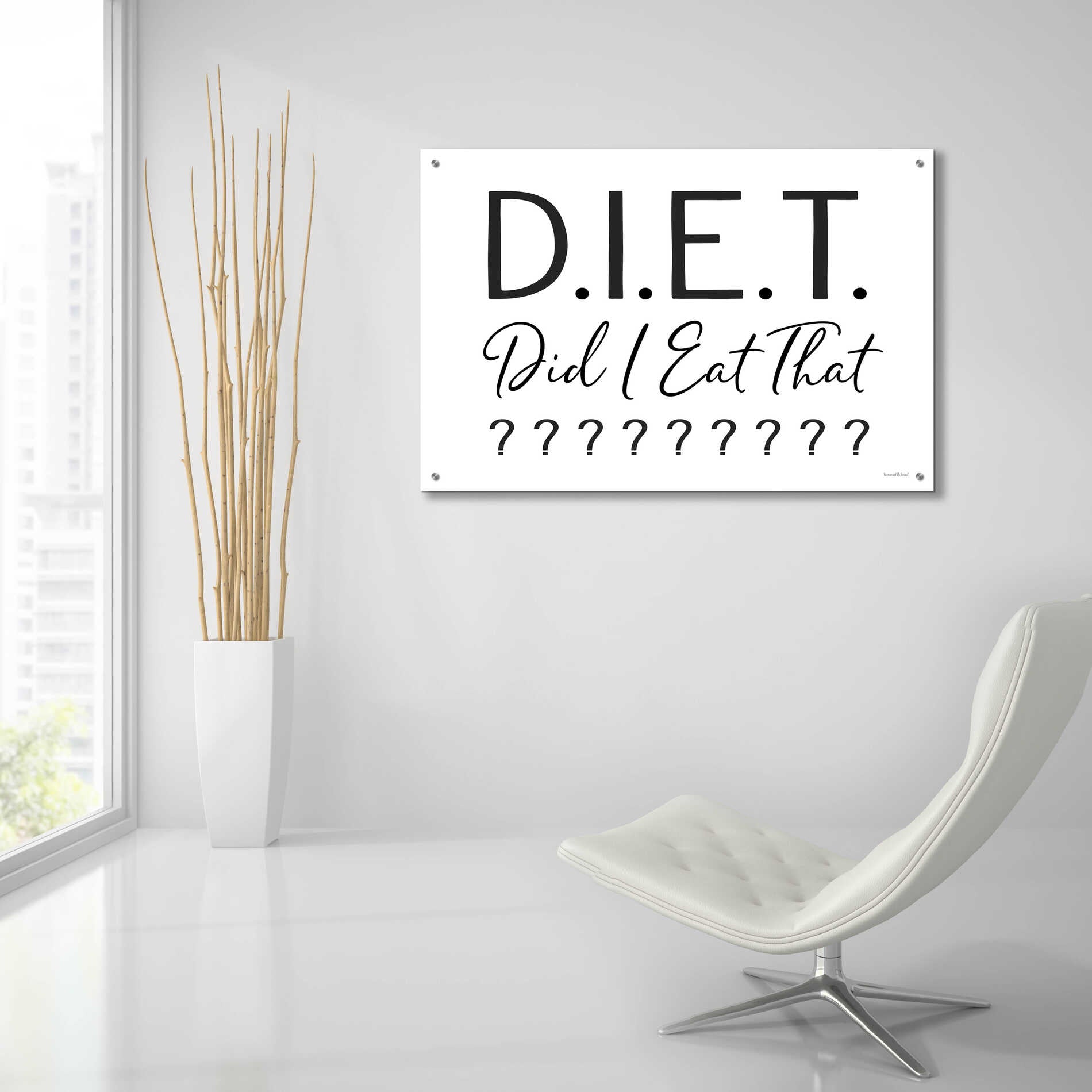 Epic Art 'Did I Eat That?' by lettered & lined, Acrylic Glass Wall Art,36x24