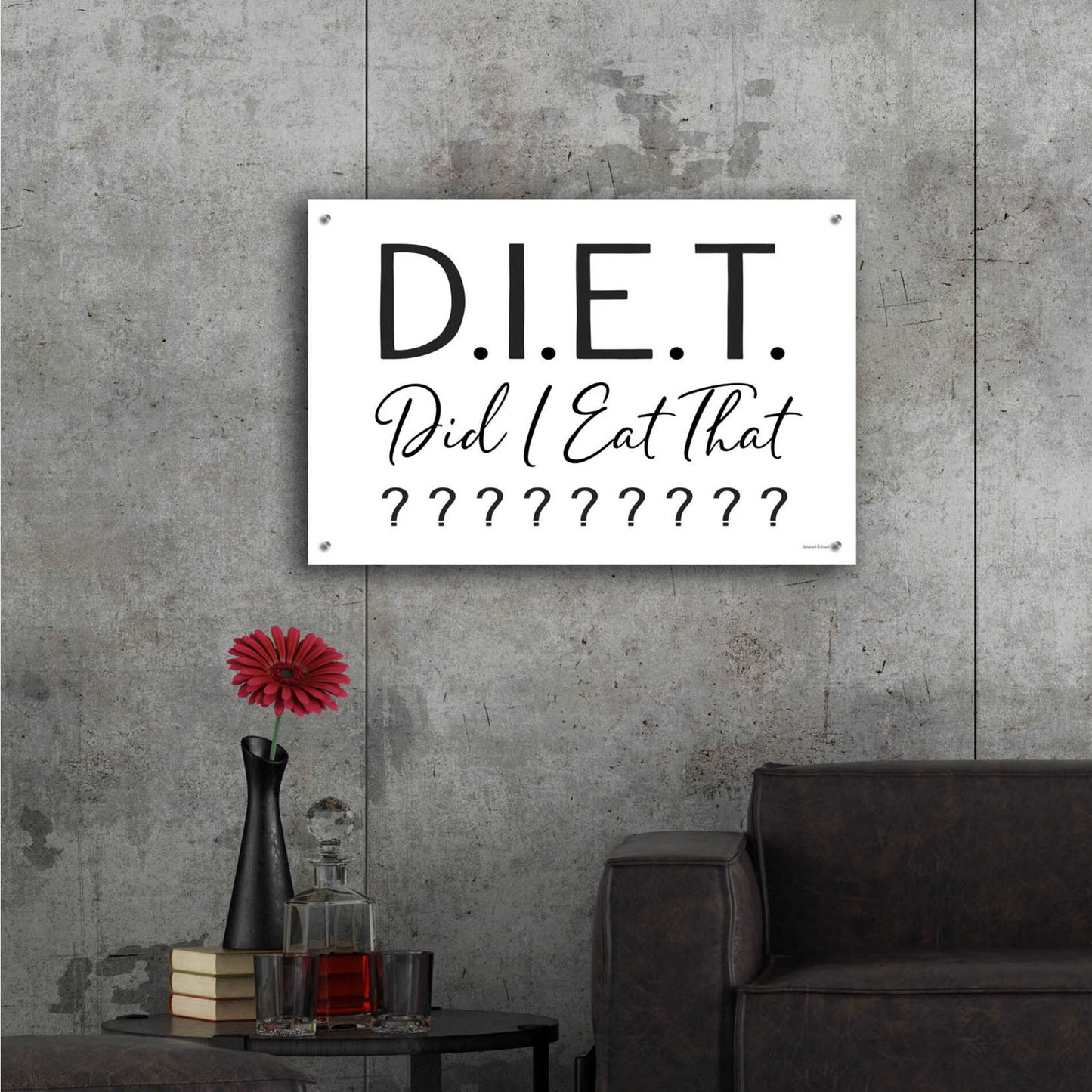 Epic Art 'Did I Eat That?' by lettered & lined, Acrylic Glass Wall Art,36x24