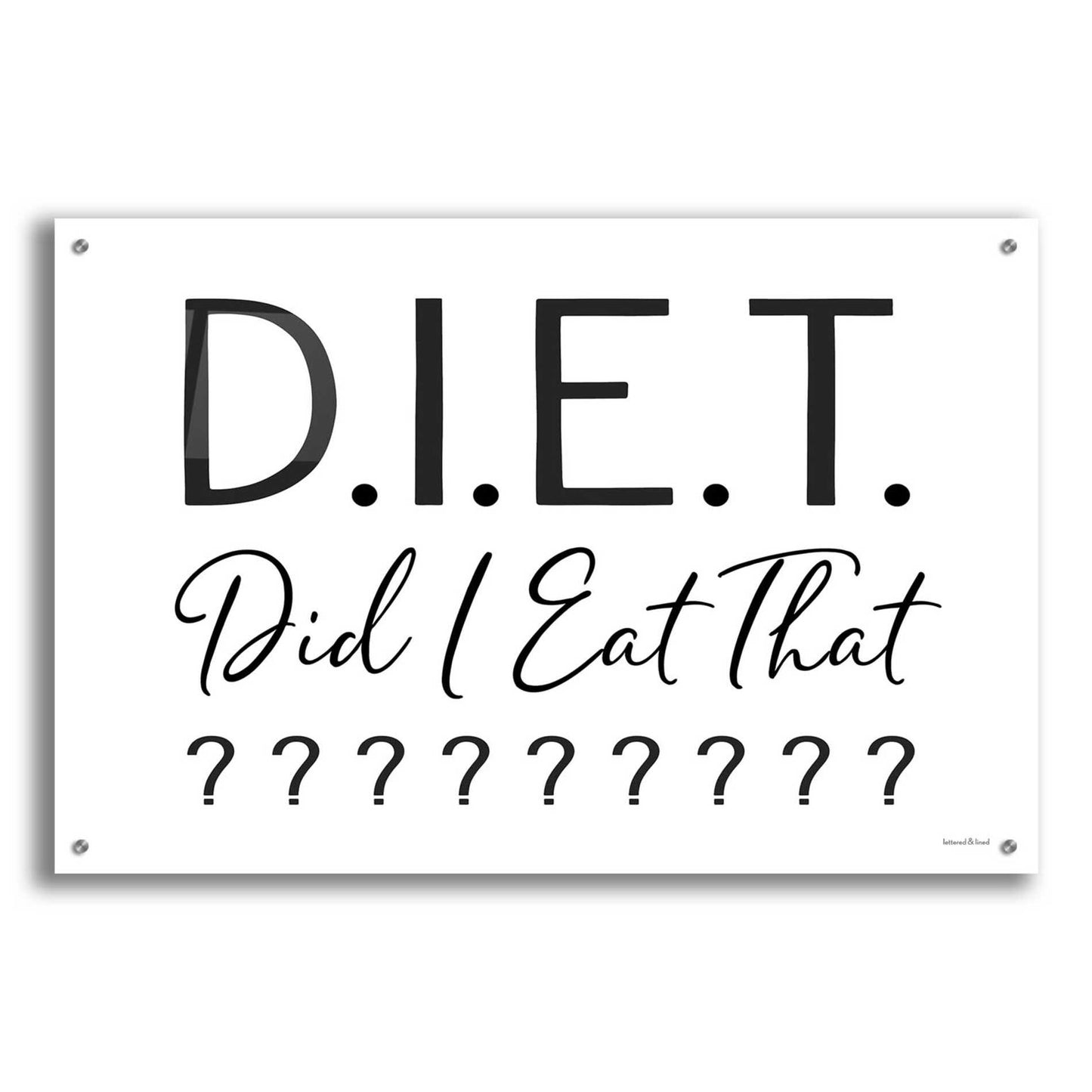 Epic Art 'Did I Eat That?' by lettered & lined, Acrylic Glass Wall Art,36x24