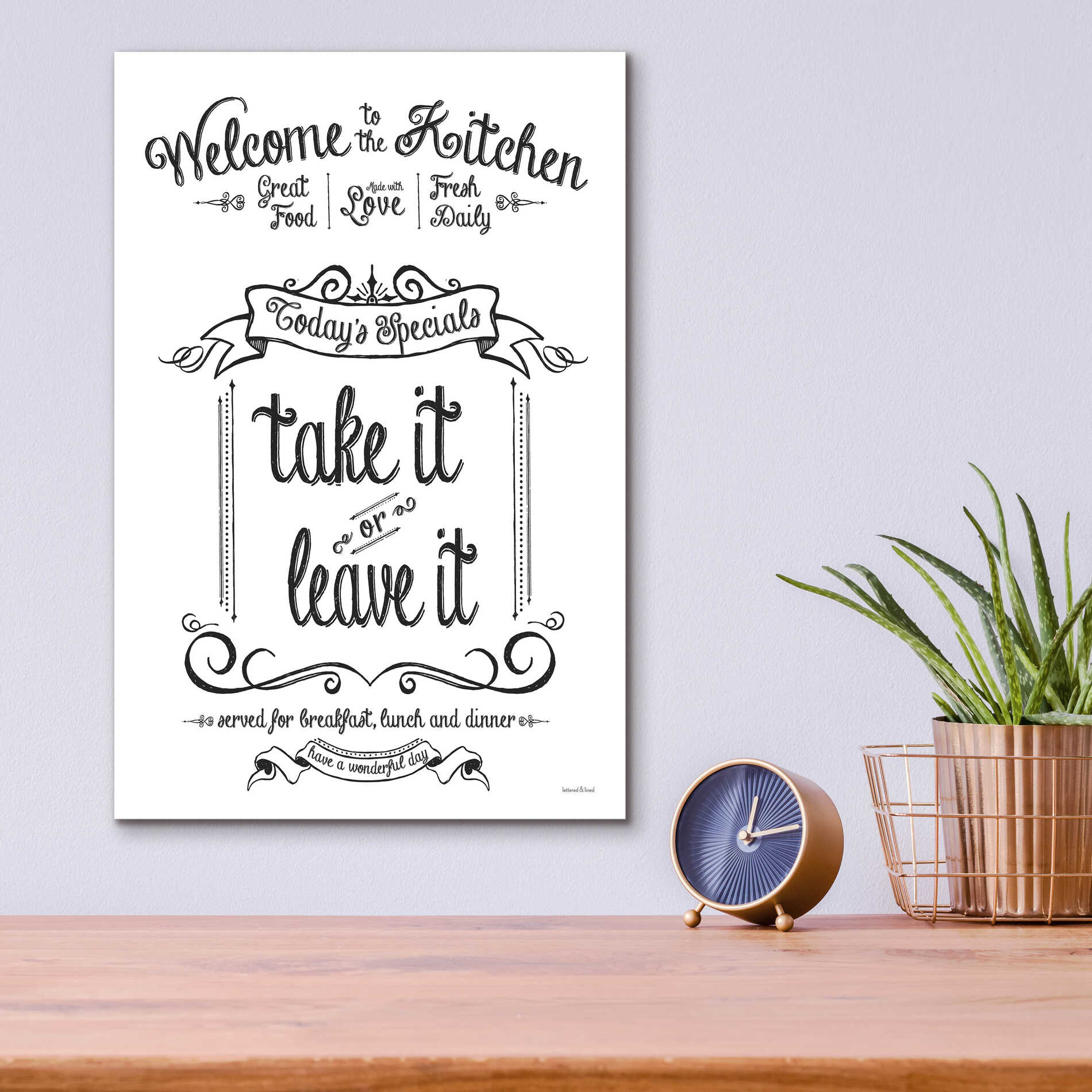 Epic Art 'Take It or Leave It' by lettered & lined, Acrylic Glass Wall Art,12x16