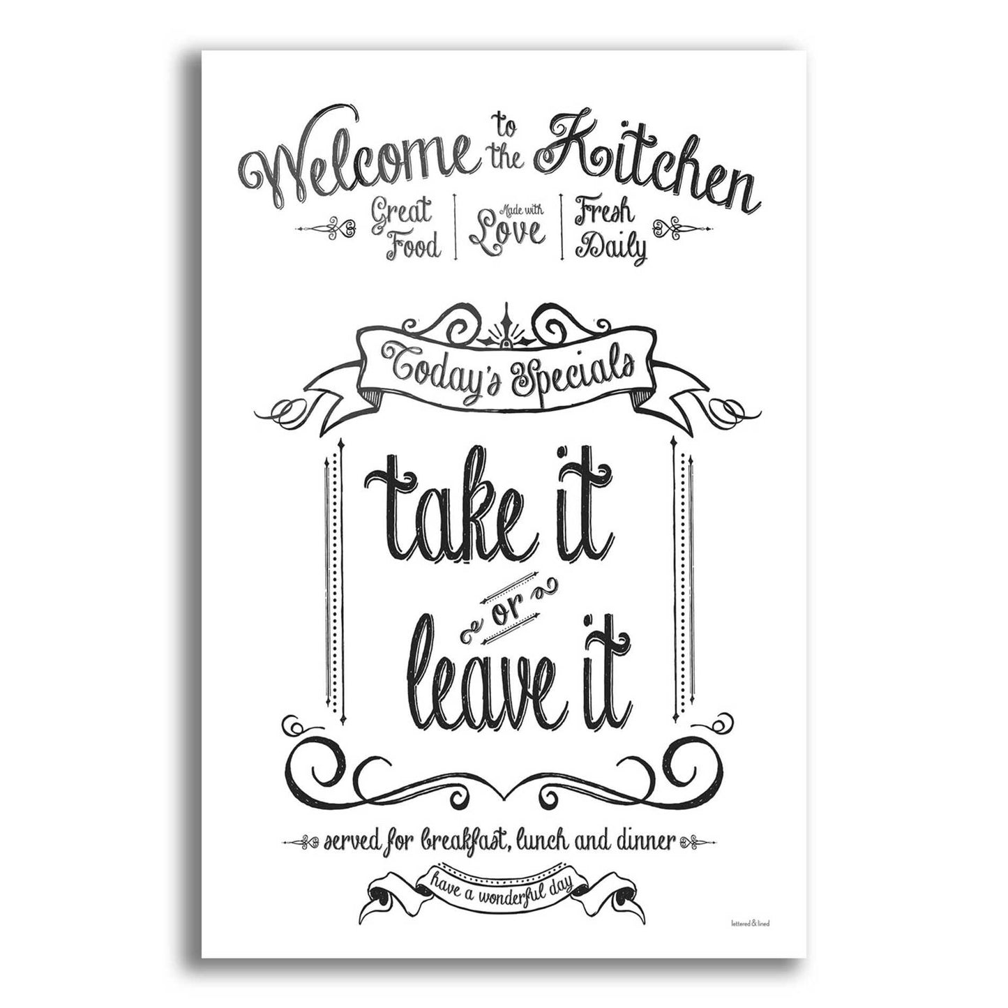 Epic Art 'Take It or Leave It' by lettered & lined, Acrylic Glass Wall Art,12x16
