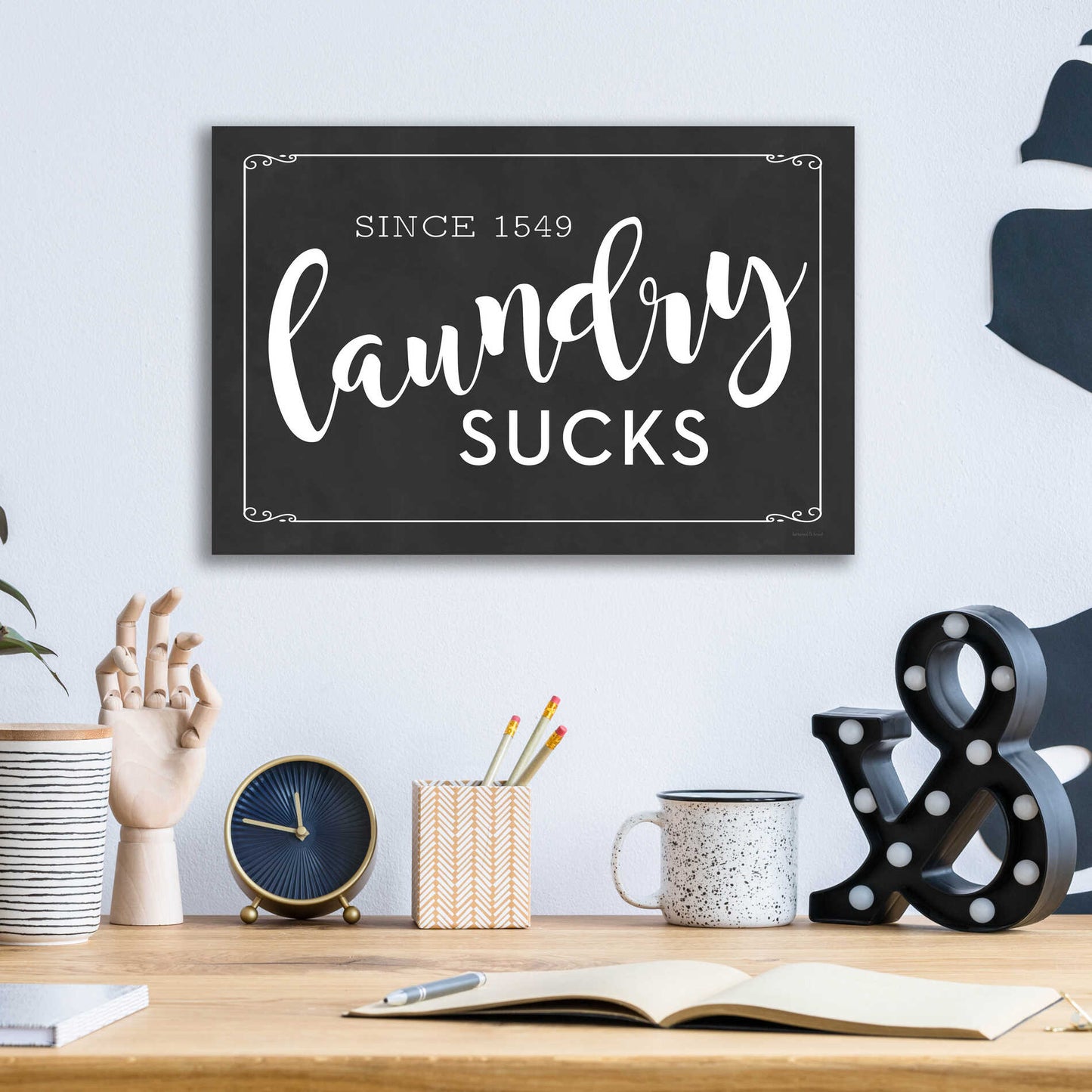 Epic Art 'Laundry Sucks' by lettered & lined, Acrylic Glass Wall Art,16x12