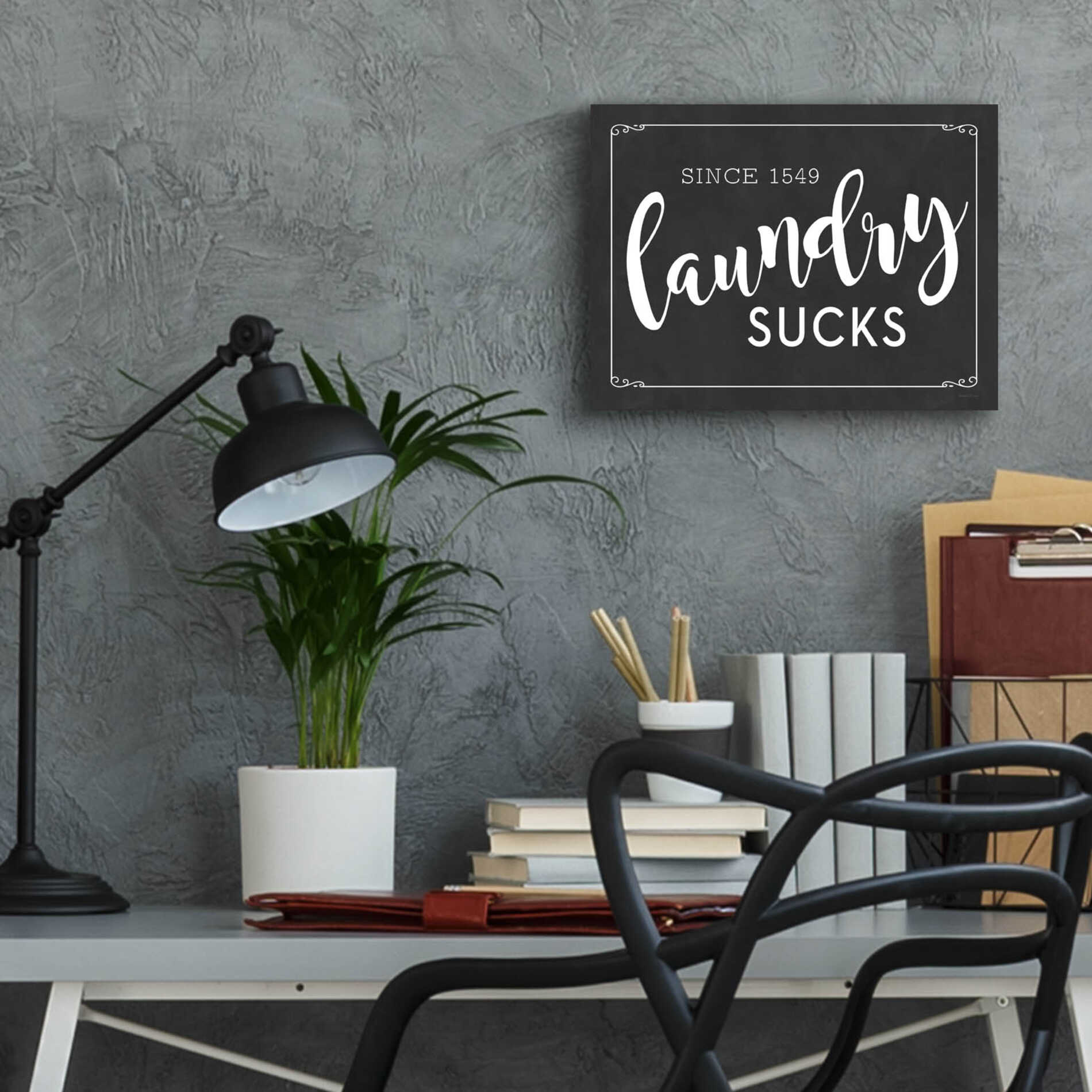 Epic Art 'Laundry Sucks' by lettered & lined, Acrylic Glass Wall Art,16x12