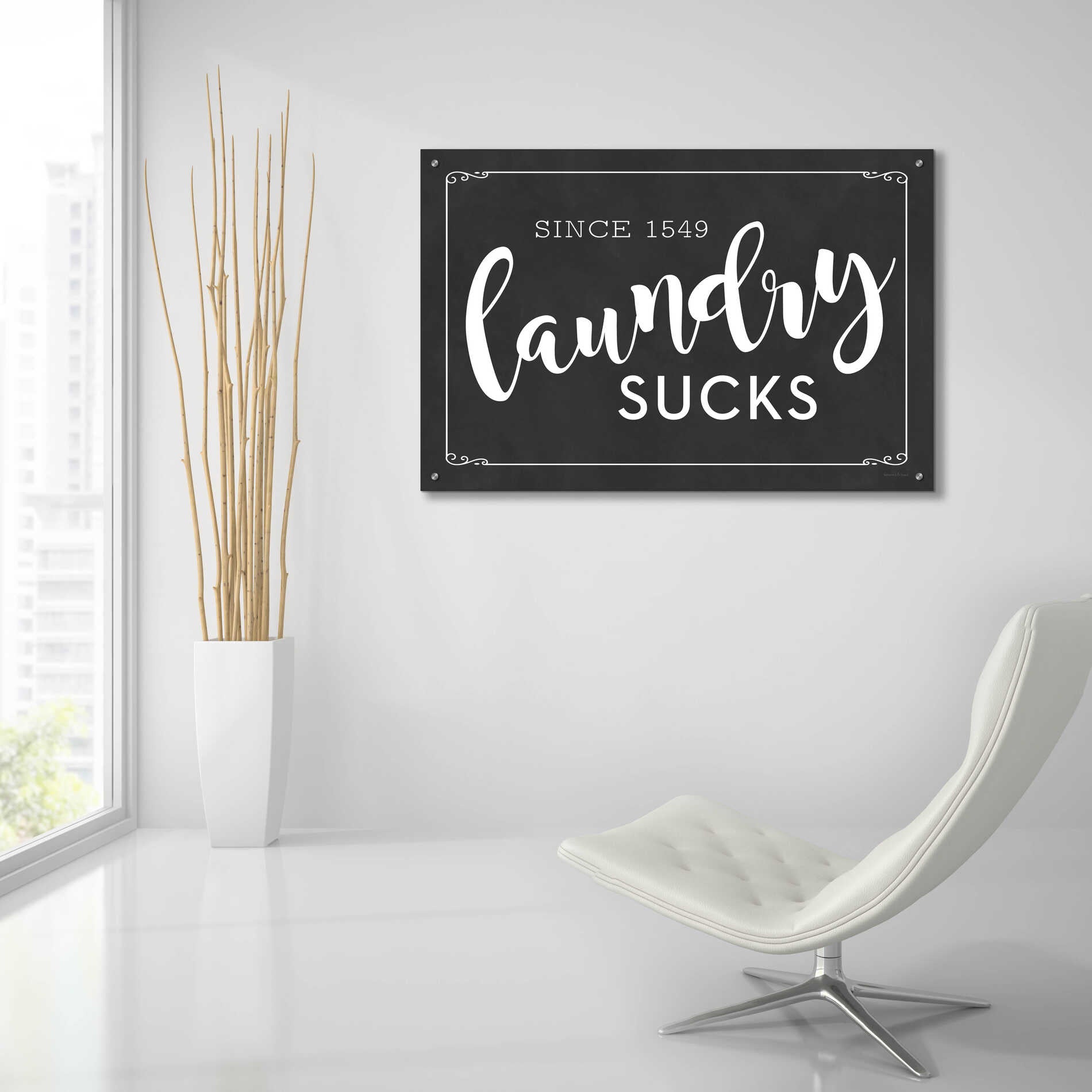 Epic Art 'Laundry Sucks' by lettered & lined, Acrylic Glass Wall Art,36x24