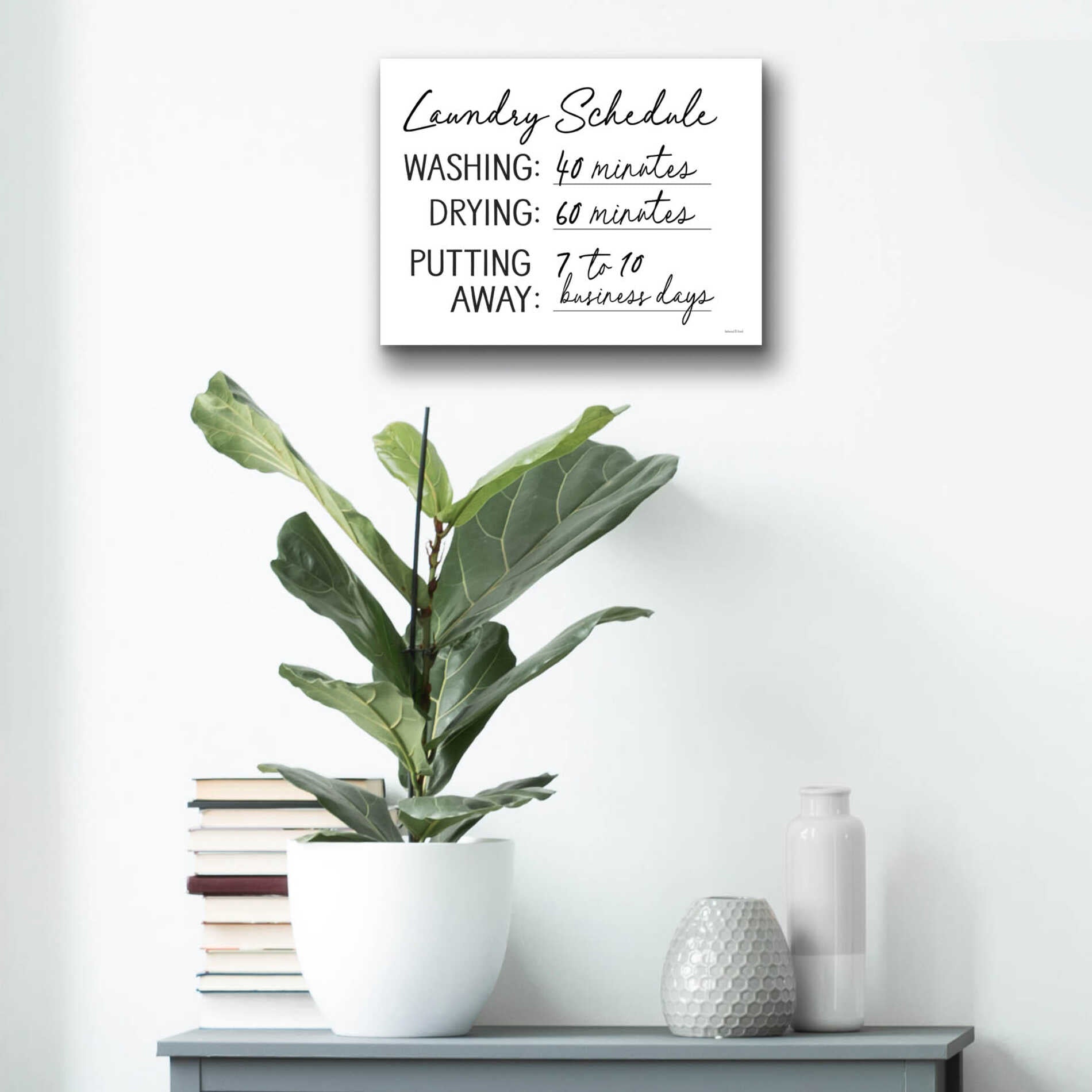 Epic Art 'Laundry Schedule' by lettered & lined, Acrylic Glass Wall Art,16x12