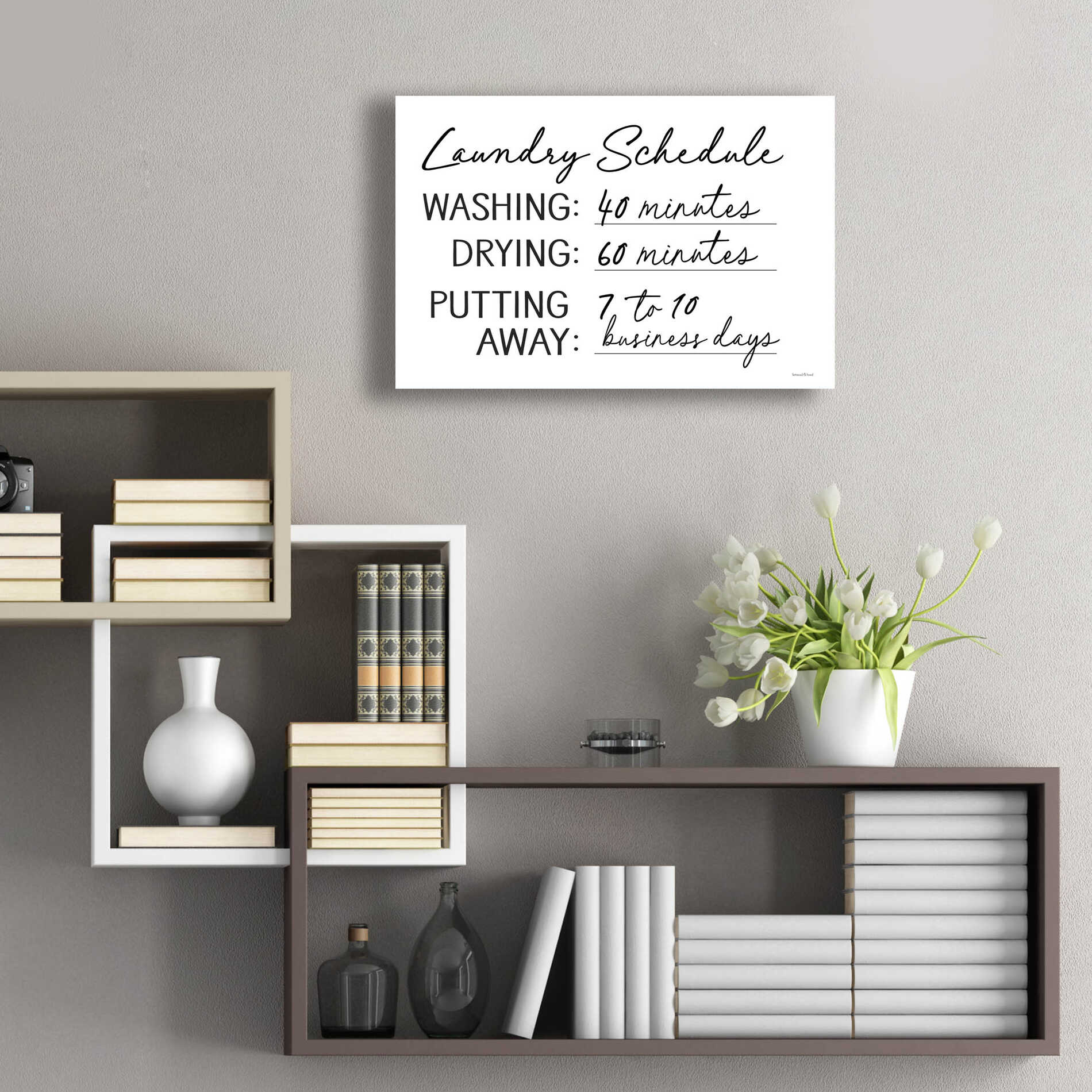 Epic Art 'Laundry Schedule' by lettered & lined, Acrylic Glass Wall Art,24x16