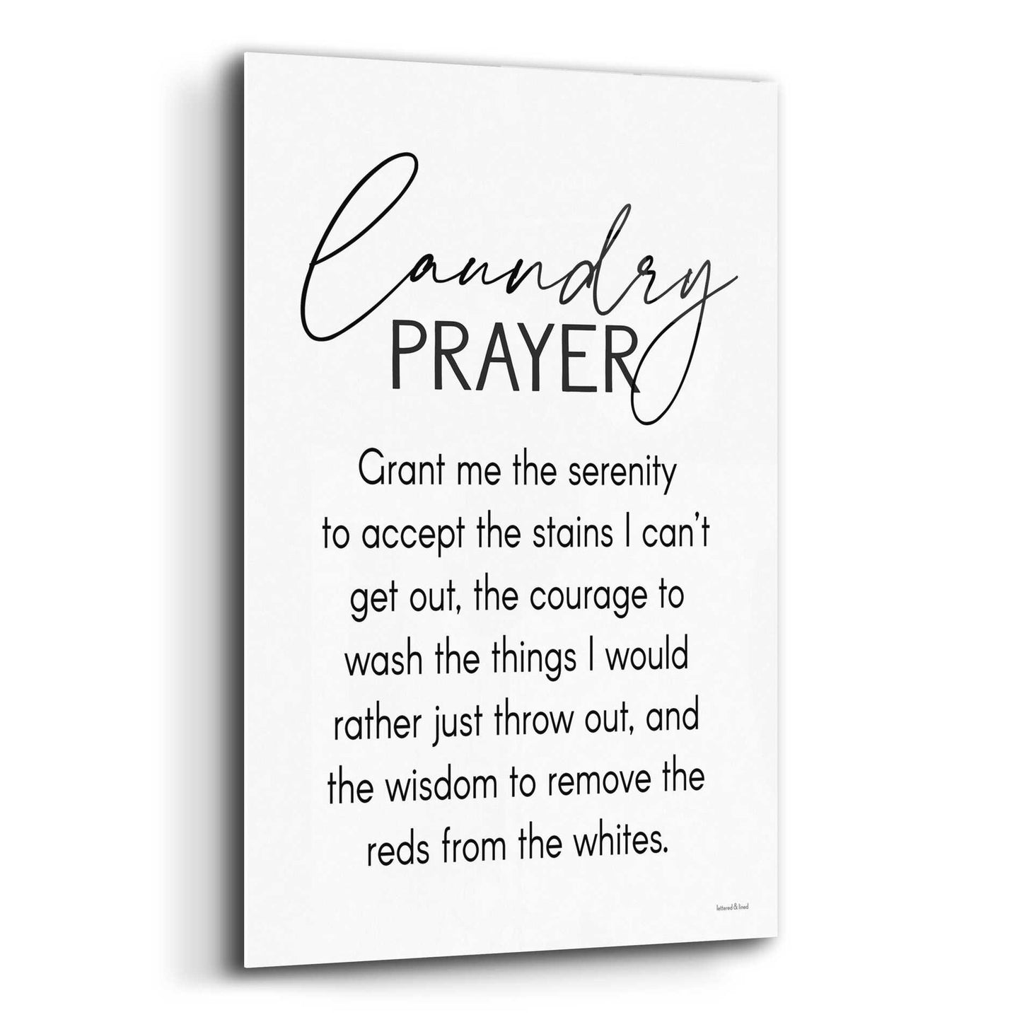 Epic Art 'Laundry Prayer' by lettered & lined, Acrylic Glass Wall Art,12x16