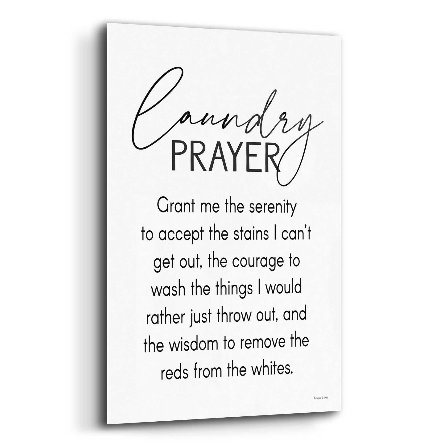 Epic Art 'Laundry Prayer' by lettered & lined, Acrylic Glass Wall Art,12x16