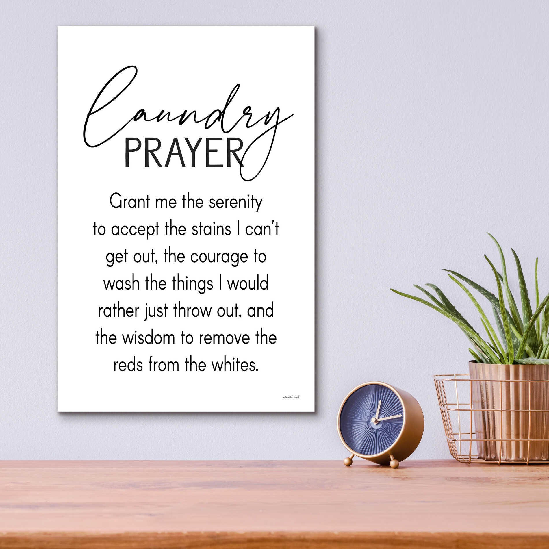 Epic Art 'Laundry Prayer' by lettered & lined, Acrylic Glass Wall Art,12x16