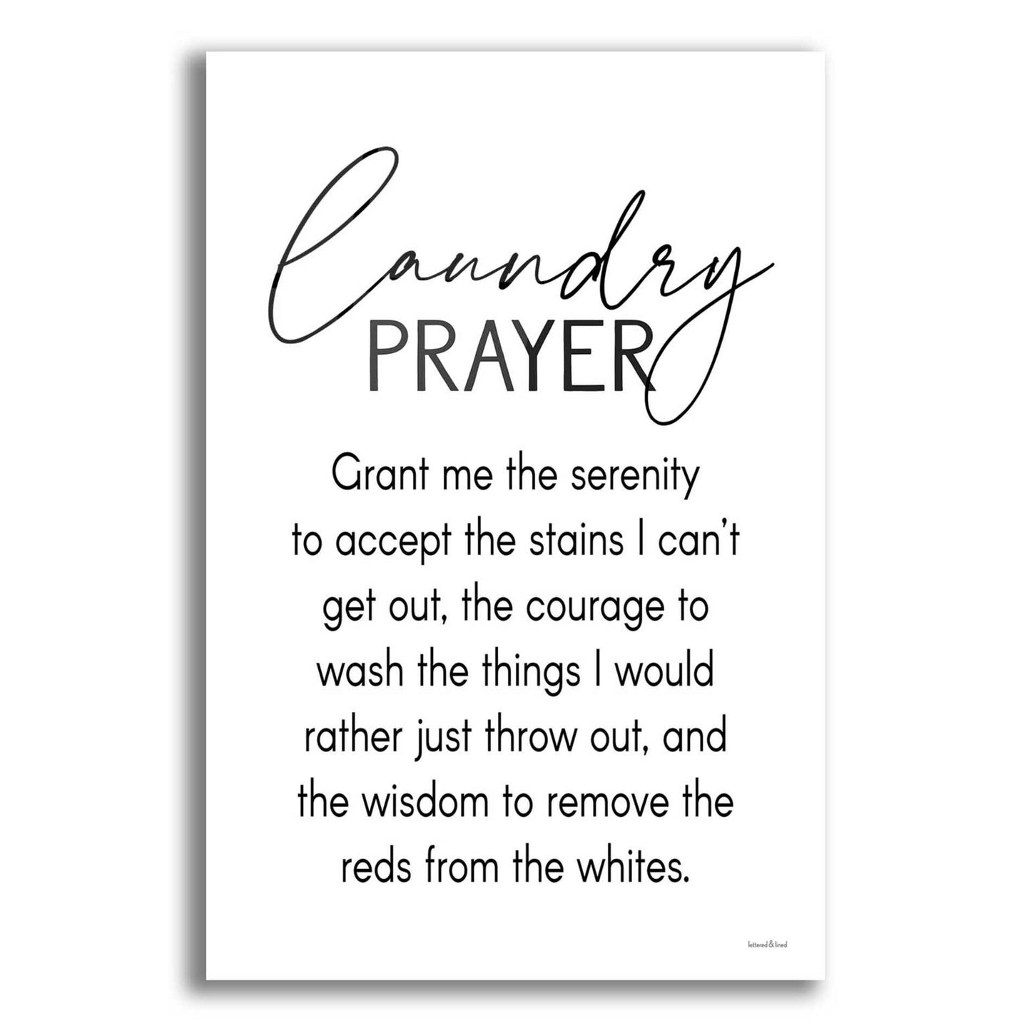 Epic Art 'Laundry Prayer' by lettered & lined, Acrylic Glass Wall Art,12x16