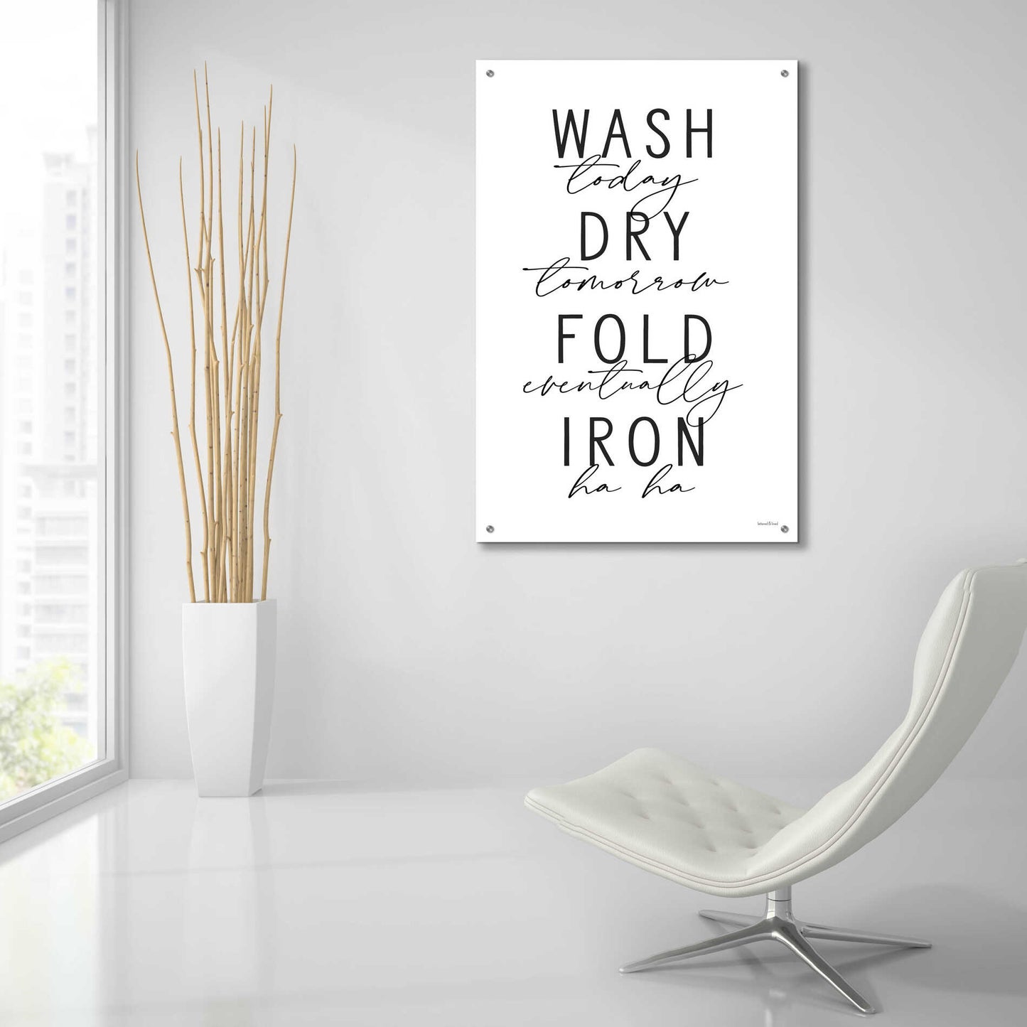 Epic Art 'Wash Today' by lettered & lined, Acrylic Glass Wall Art,24x36