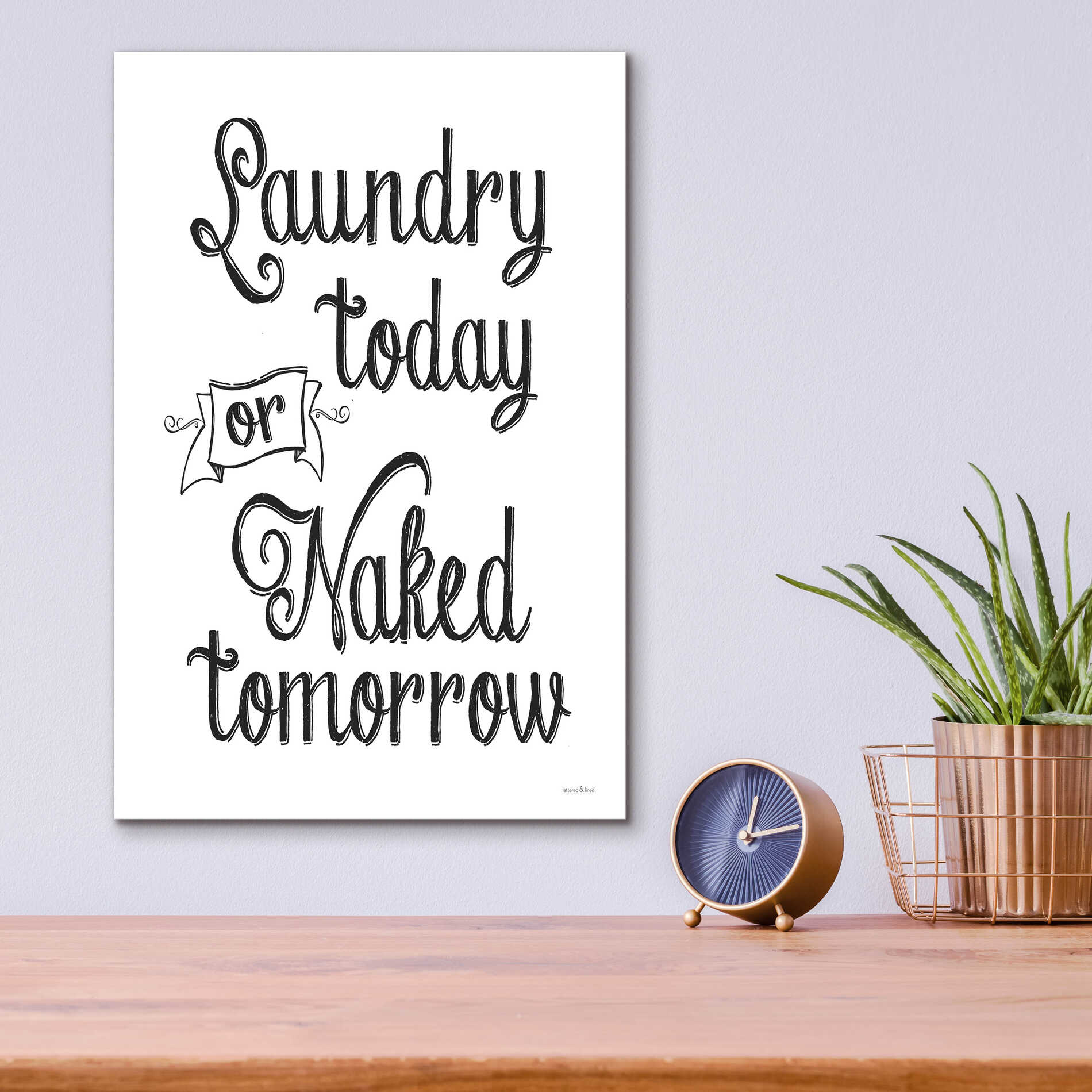 Epic Art 'Laundry Today' by lettered & lined, Acrylic Glass Wall Art,12x16