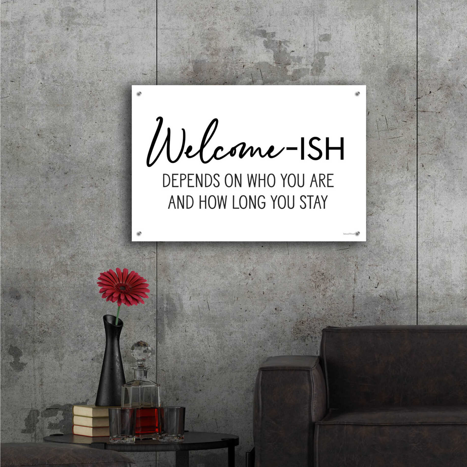 Epic Art 'Welcome-ish' by lettered & lined, Acrylic Glass Wall Art,36x24