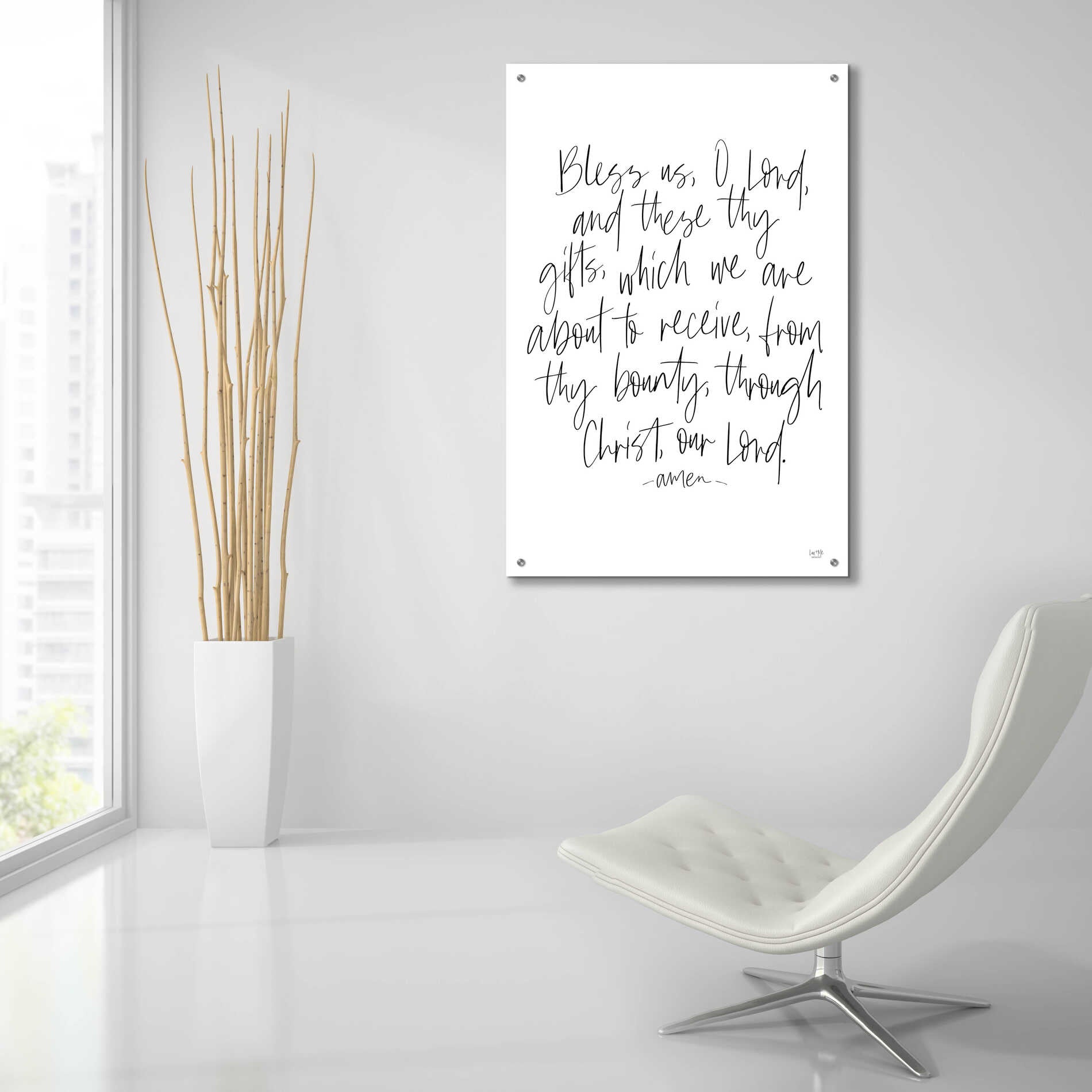 Epic Art 'Bless Us on White' by Lux + Me Designs, Acrylic Glass Wall Art,24x36