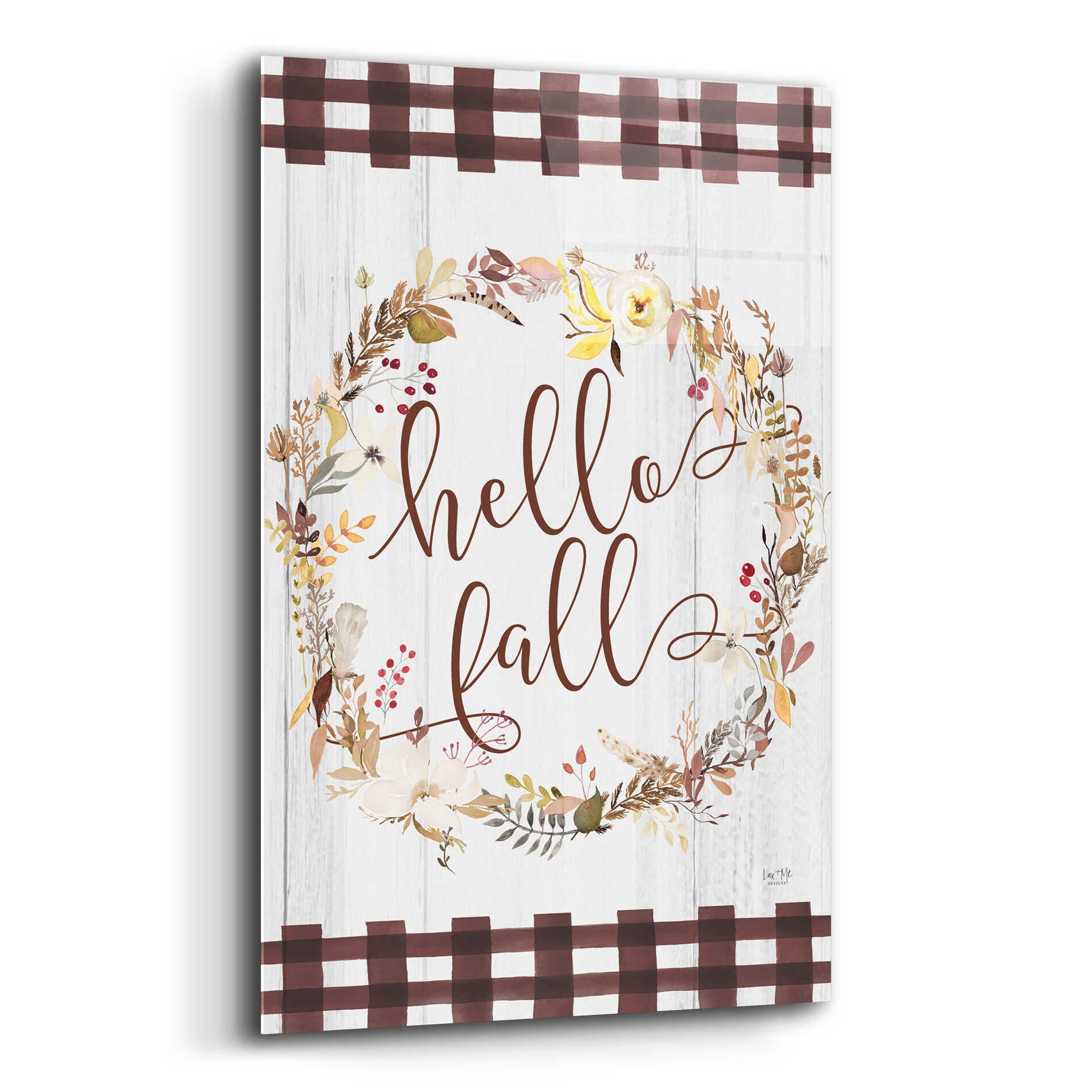 Epic Art 'Hello Fall' by Lux + Me Designs, Acrylic Glass Wall Art,12x16