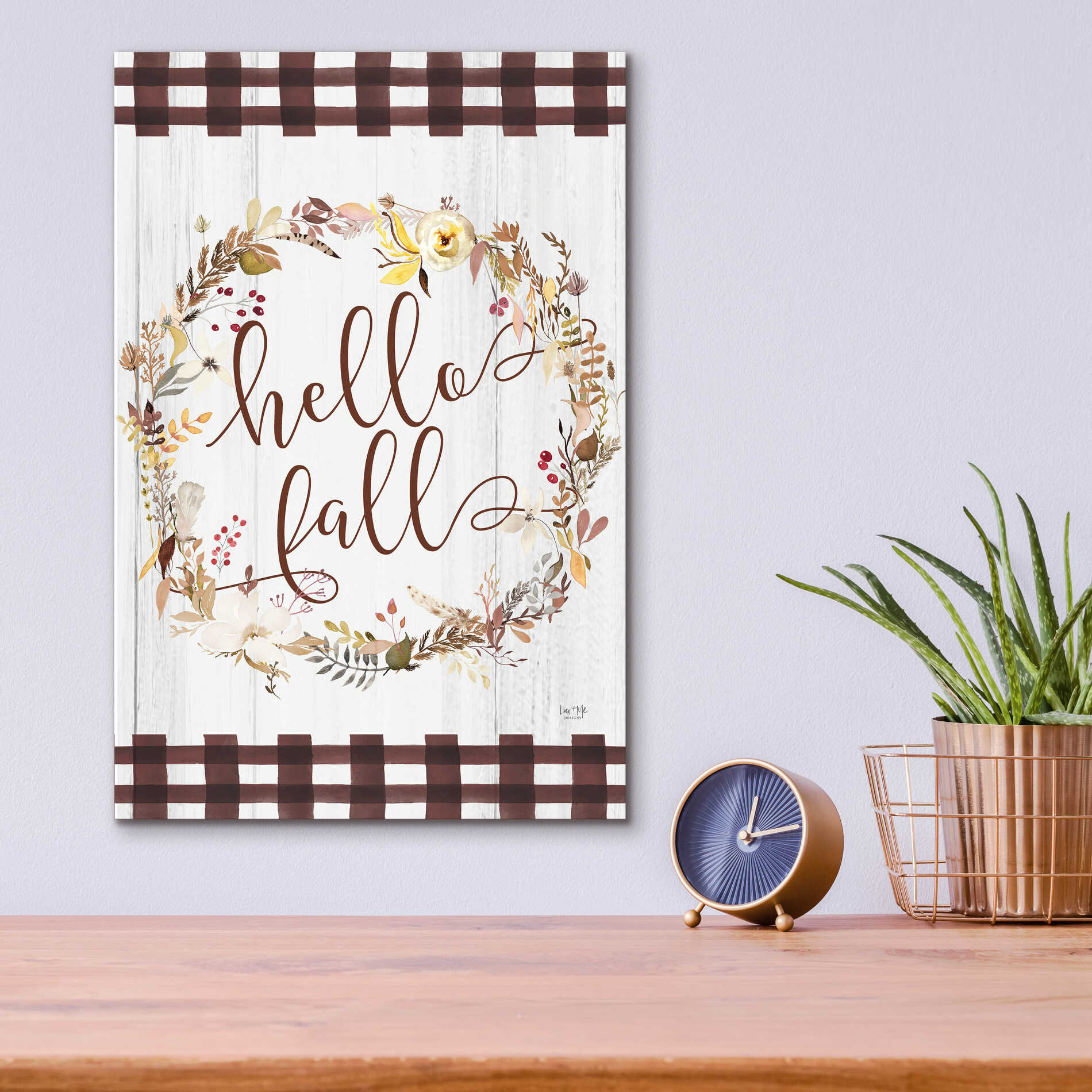 Epic Art 'Hello Fall' by Lux + Me Designs, Acrylic Glass Wall Art,12x16