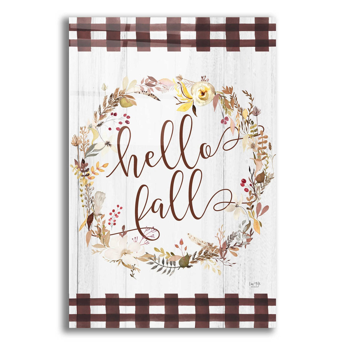 Epic Art 'Hello Fall' by Lux + Me Designs, Acrylic Glass Wall Art,12x16