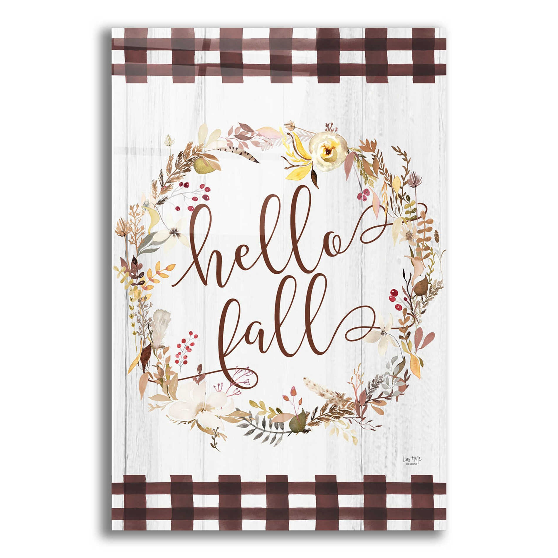 Epic Art 'Hello Fall' by Lux + Me Designs, Acrylic Glass Wall Art,12x16