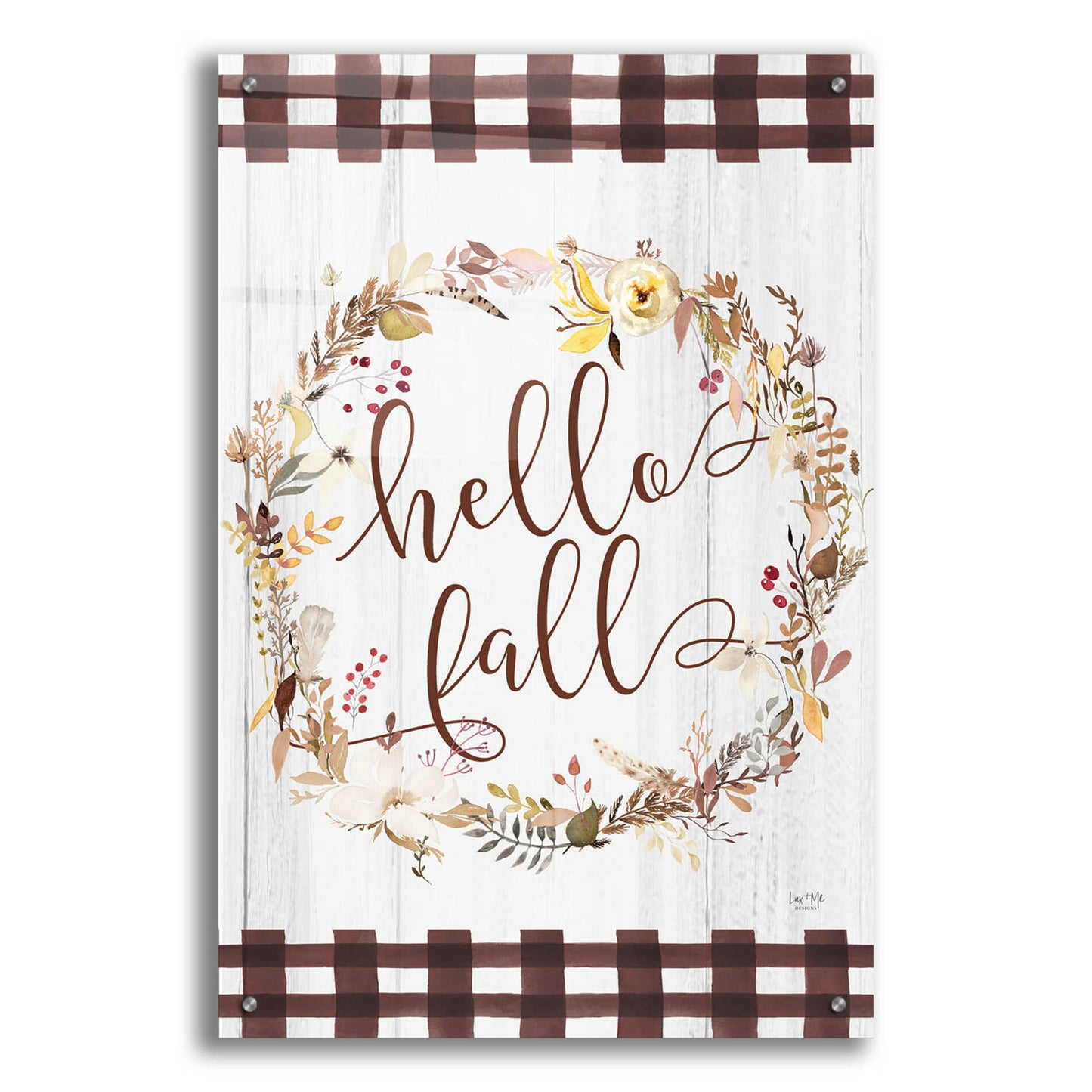 Epic Art 'Hello Fall' by Lux + Me Designs, Acrylic Glass Wall Art,24x36