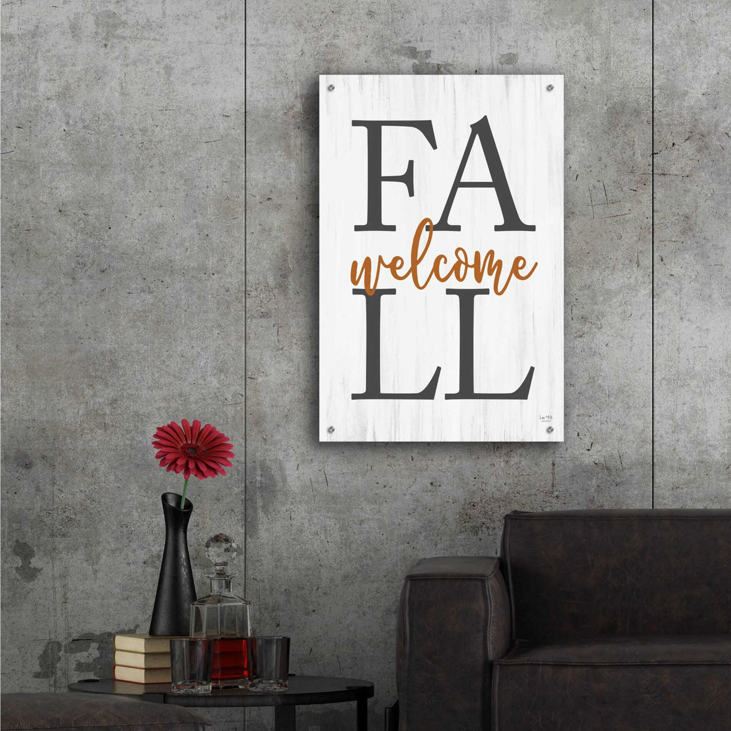 Epic Art 'Welcome Fall' by Lux + Me Designs, Acrylic Glass Wall Art,24x36