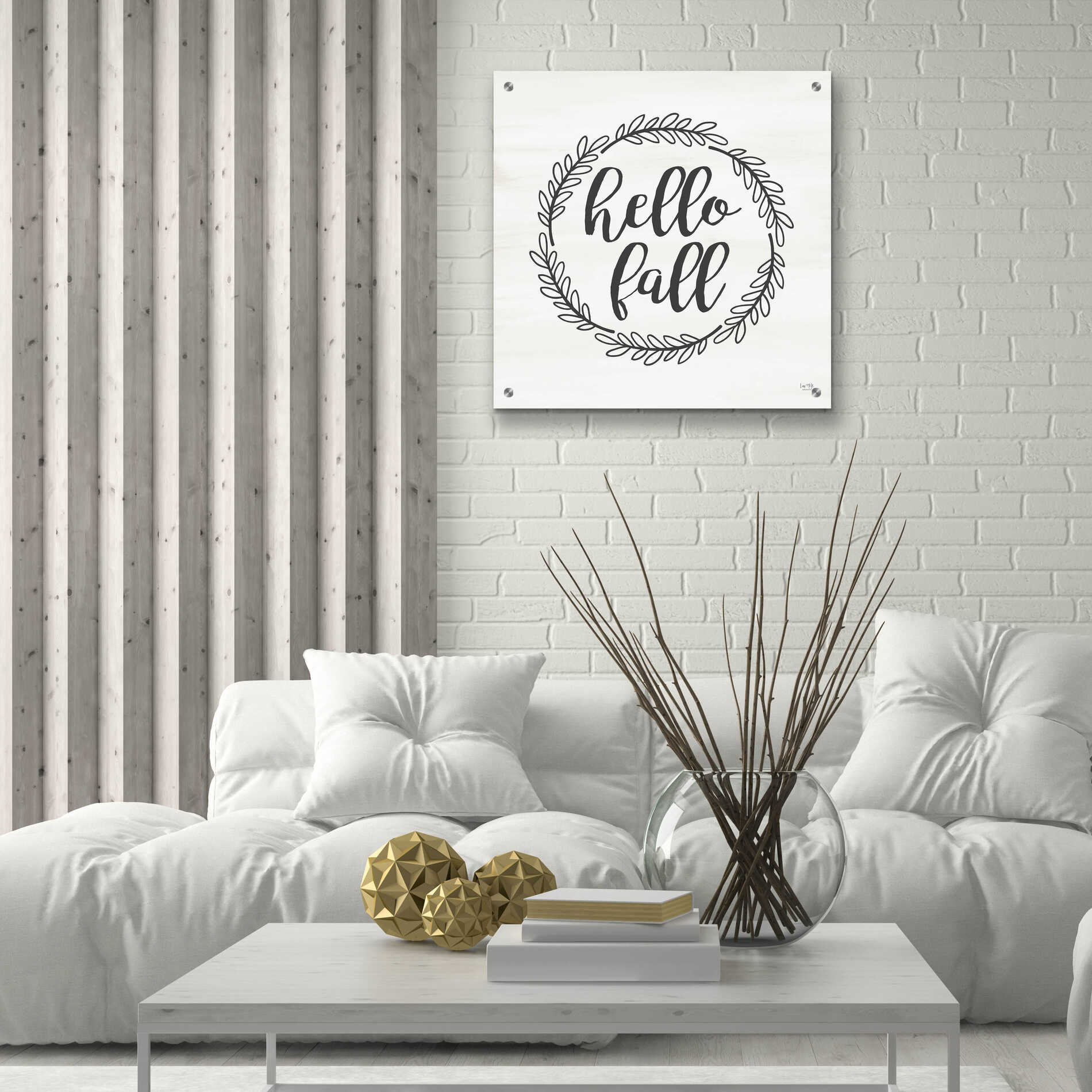 Epic Art 'Hello Fall Simple' by Lux + Me Designs, Acrylic Glass Wall Art,24x24