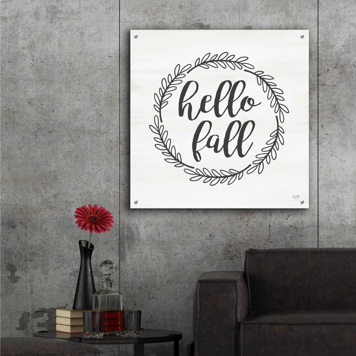 Epic Art 'Hello Fall Simple' by Lux + Me Designs, Acrylic Glass Wall Art,36x36