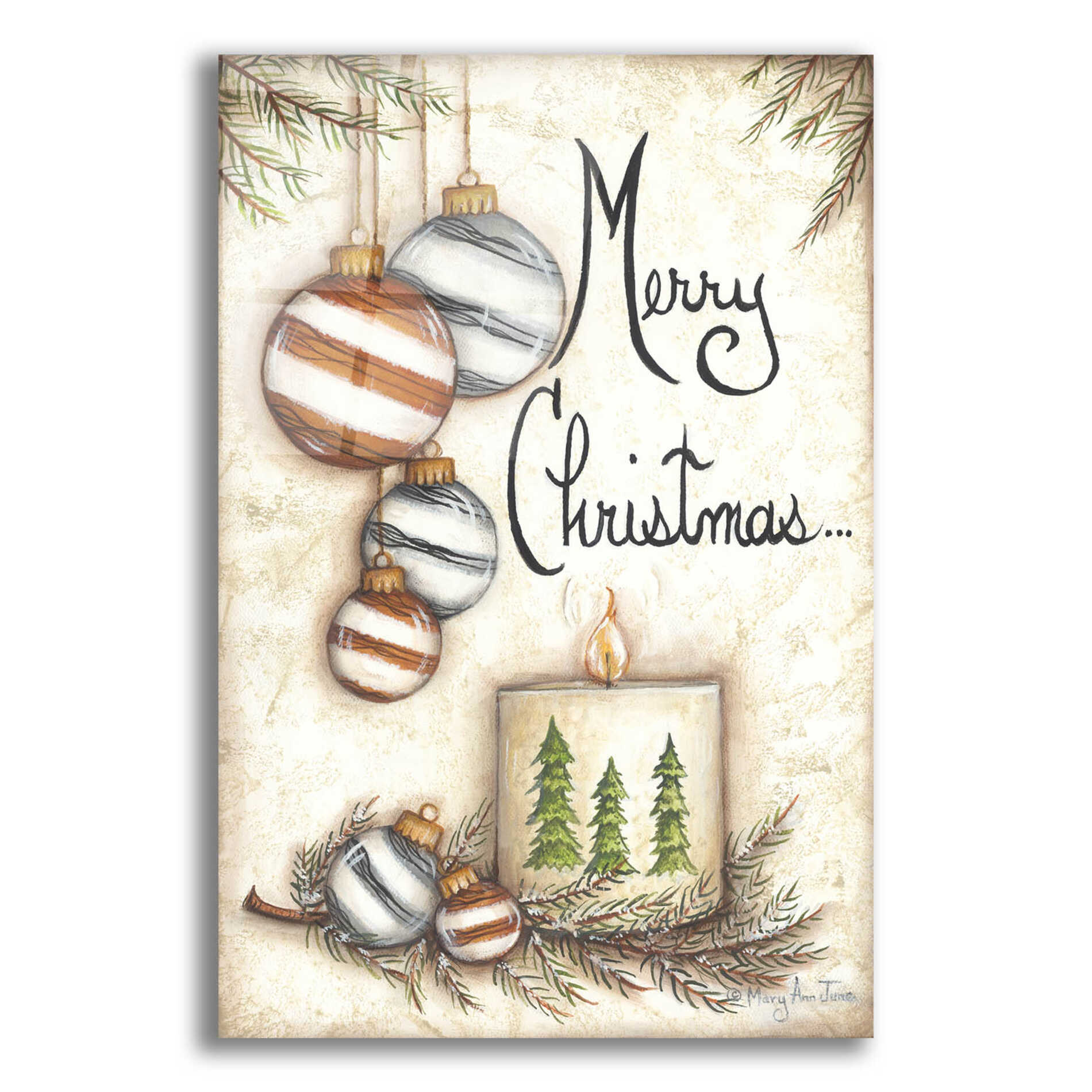 Epic Art 'Merry Christmas to You' by Mary Ann June, Acrylic Glass Wall Art,12x16