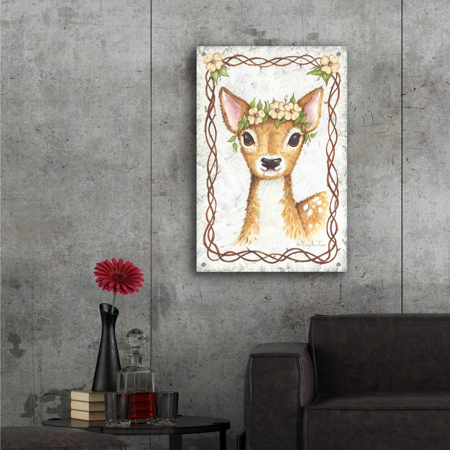 Epic Art 'Deer' by Mary Ann June, Acrylic Glass Wall Art,24x36