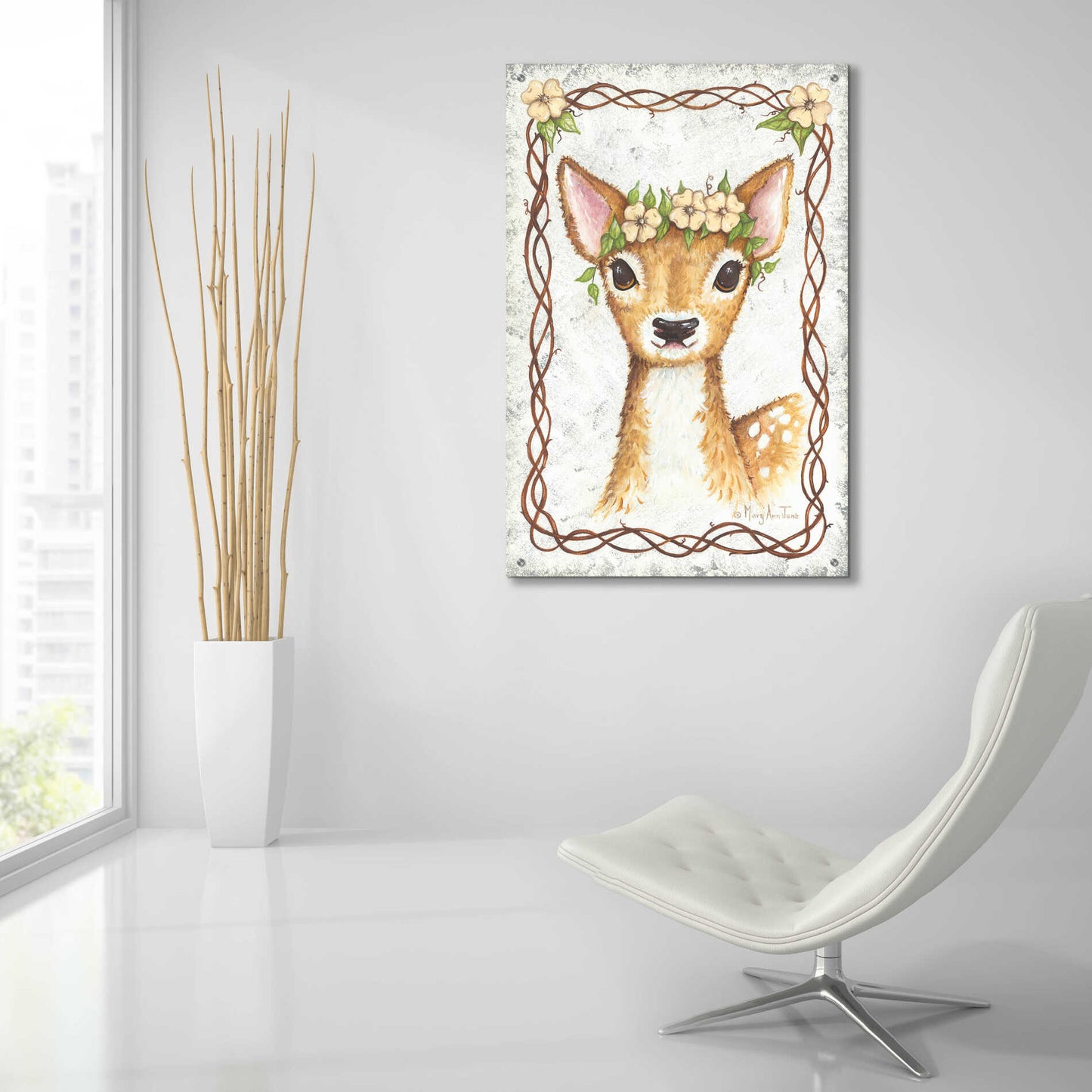 Epic Art 'Deer' by Mary Ann June, Acrylic Glass Wall Art,24x36