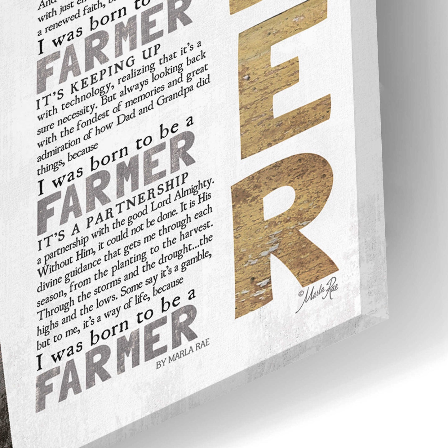 Epic Art 'Born to be a Farmer' by Marla Rae, Acrylic Glass Wall Art,12x24