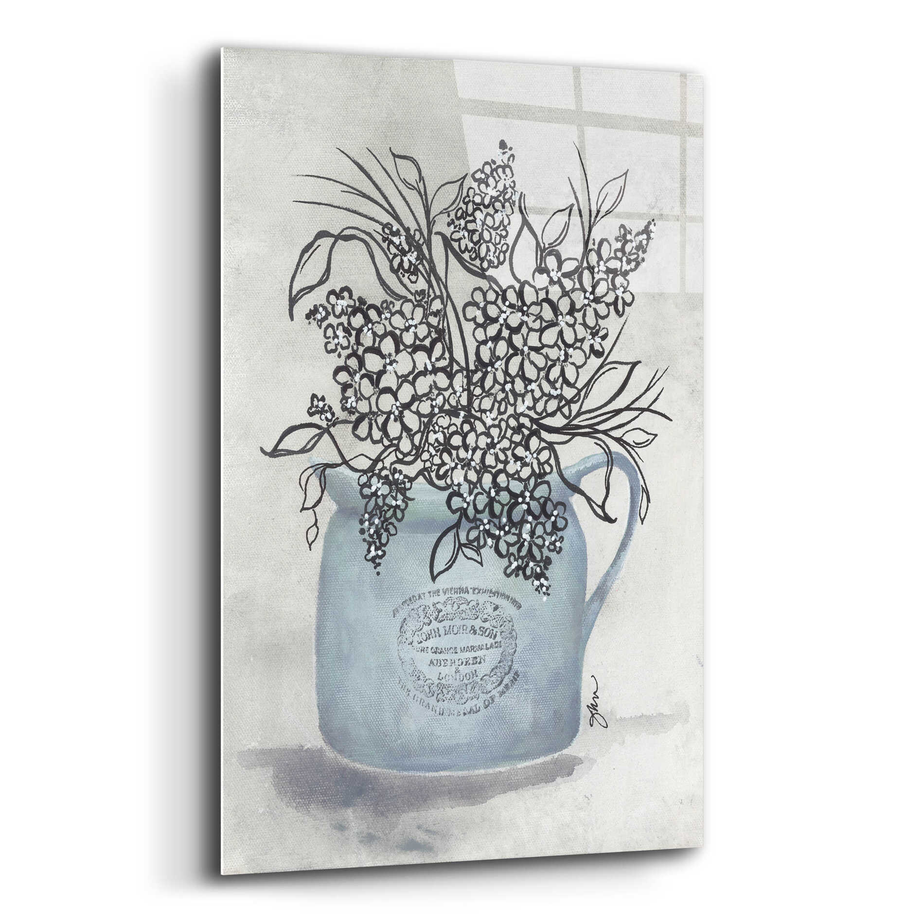 Epic Art 'Sketchy Floral Enamel Pot' by Julie Norkus, Acrylic Glass Wall Art,12x16