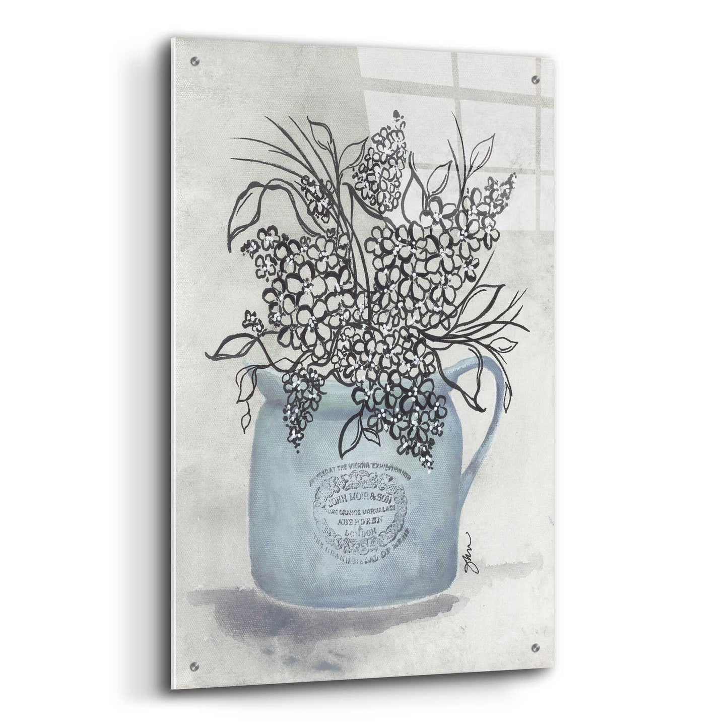 Epic Art 'Sketchy Floral Enamel Pot' by Julie Norkus, Acrylic Glass Wall Art,24x36