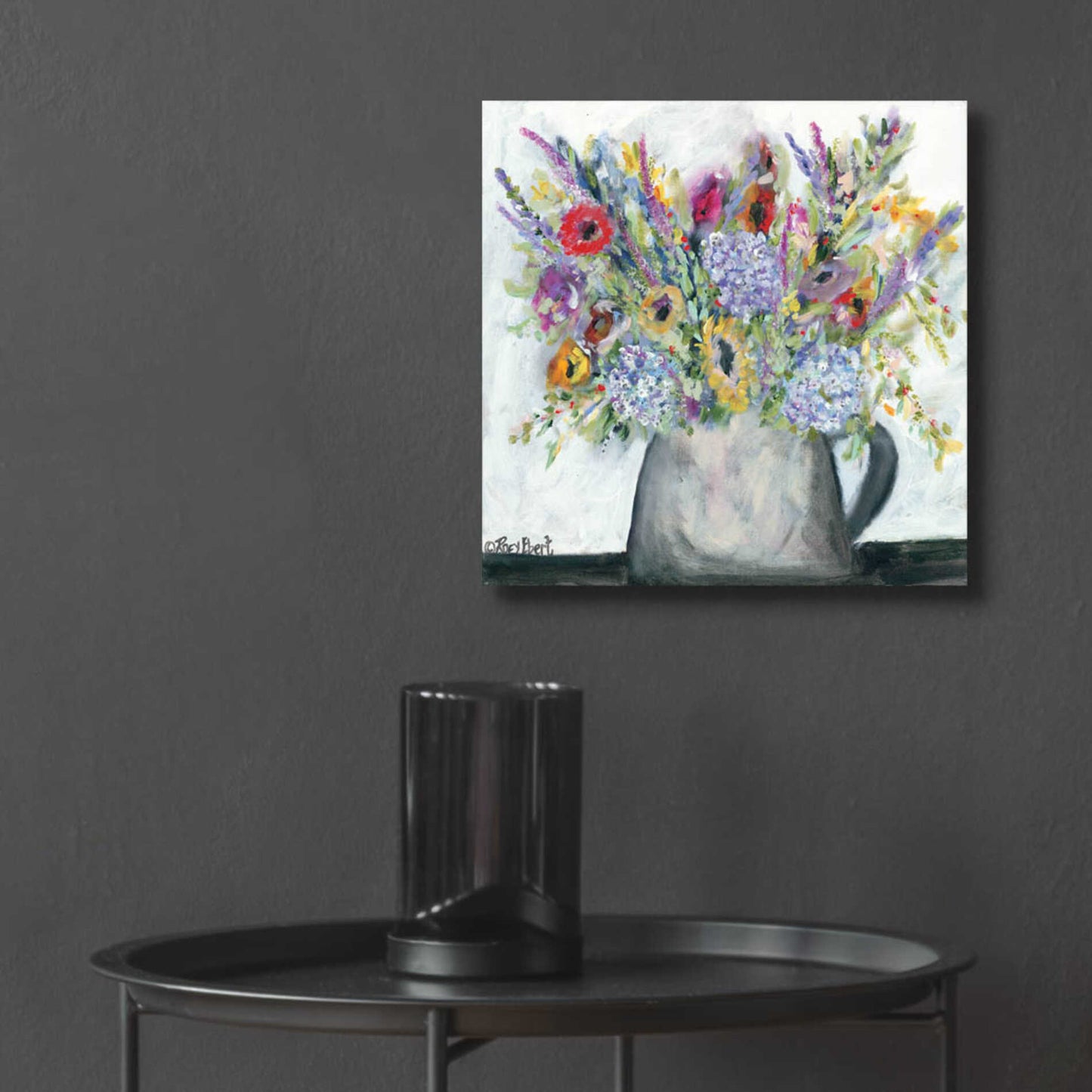 Epic Art 'Hydrangeas in Pitcher' by Roey Ebert, Acrylic Glass Wall Art,12x12