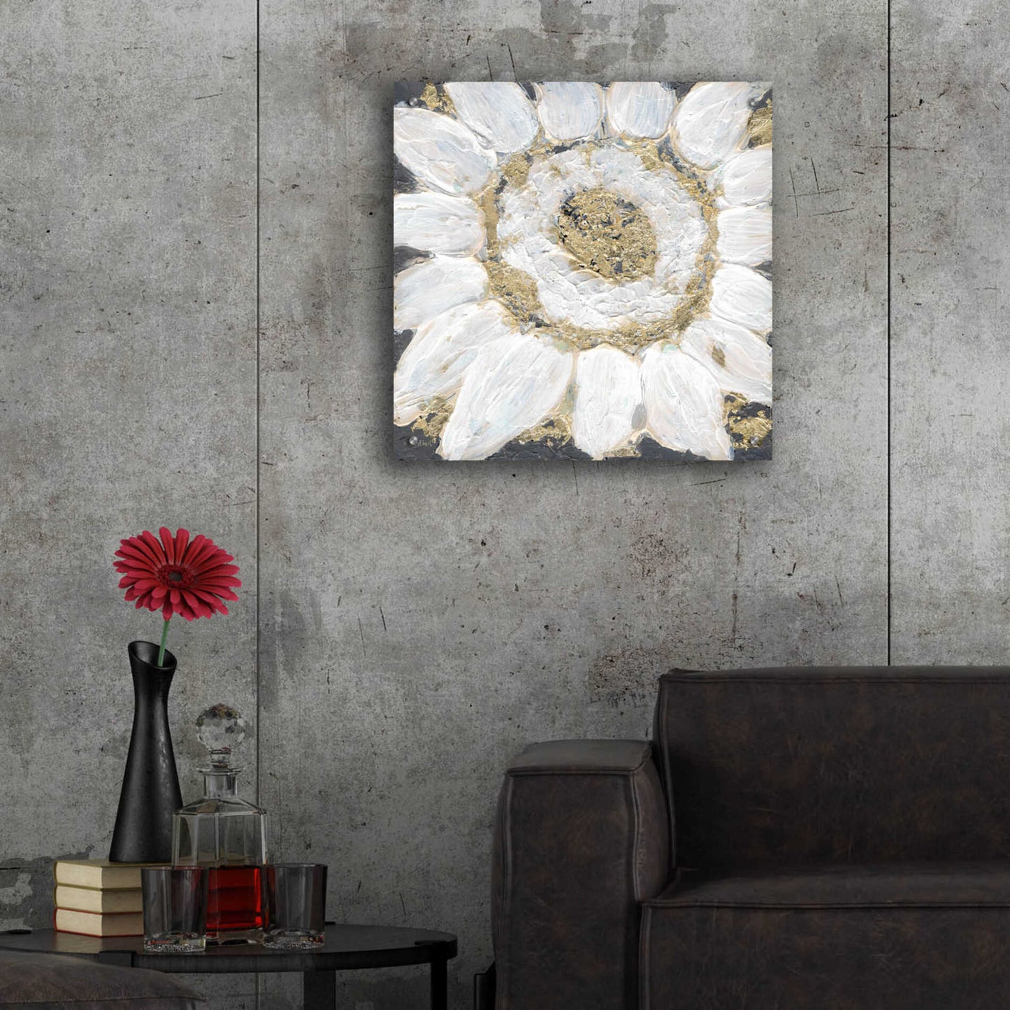 Epic Art 'Golden Sunflower' by Roey Ebert, Acrylic Glass Wall Art,24x24