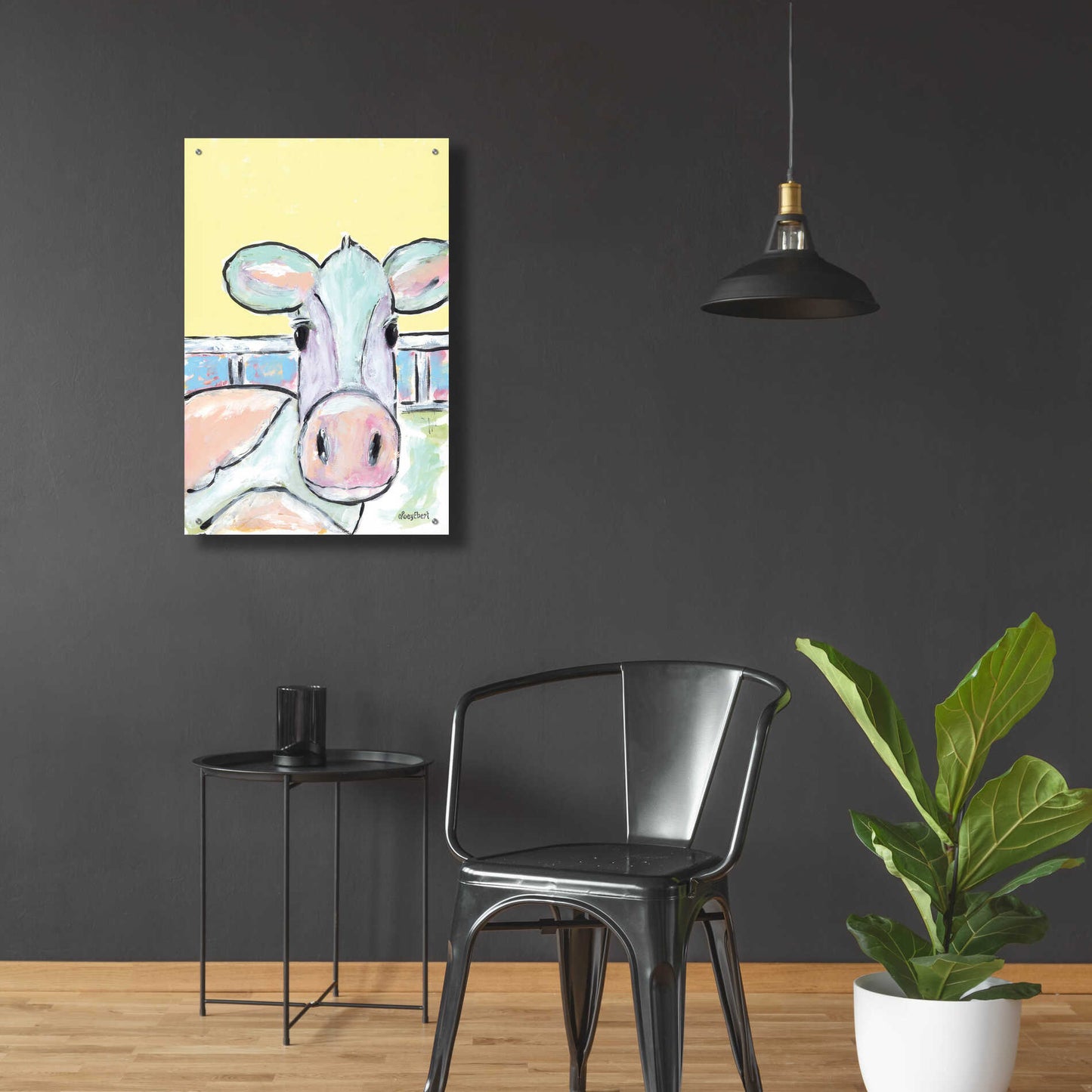 Epic Art 'Moo Moo' by Roey Ebert, Acrylic Glass Wall Art,24x36