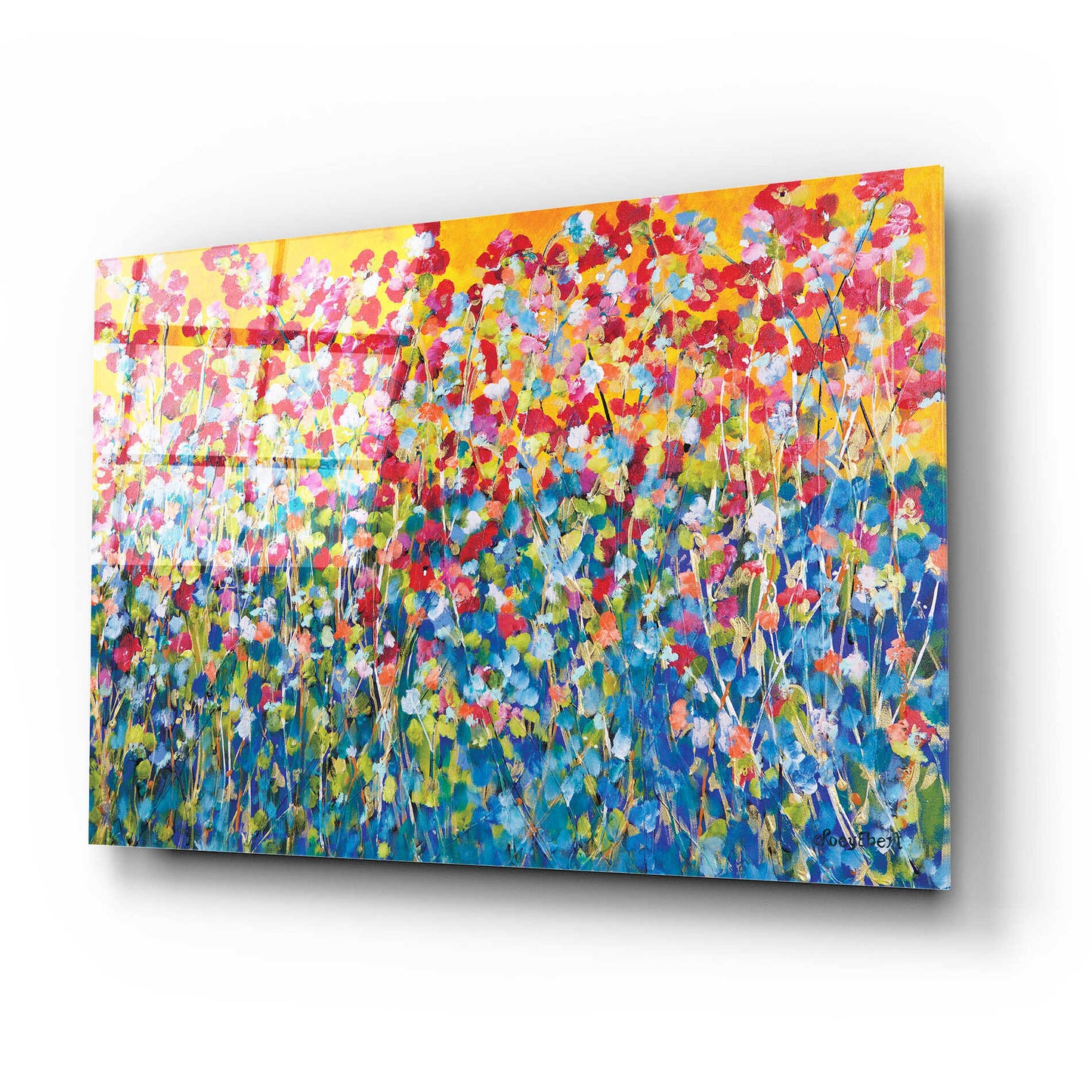 Epic Art 'Happiness' by Roey Ebert, Acrylic Glass Wall Art,24x16